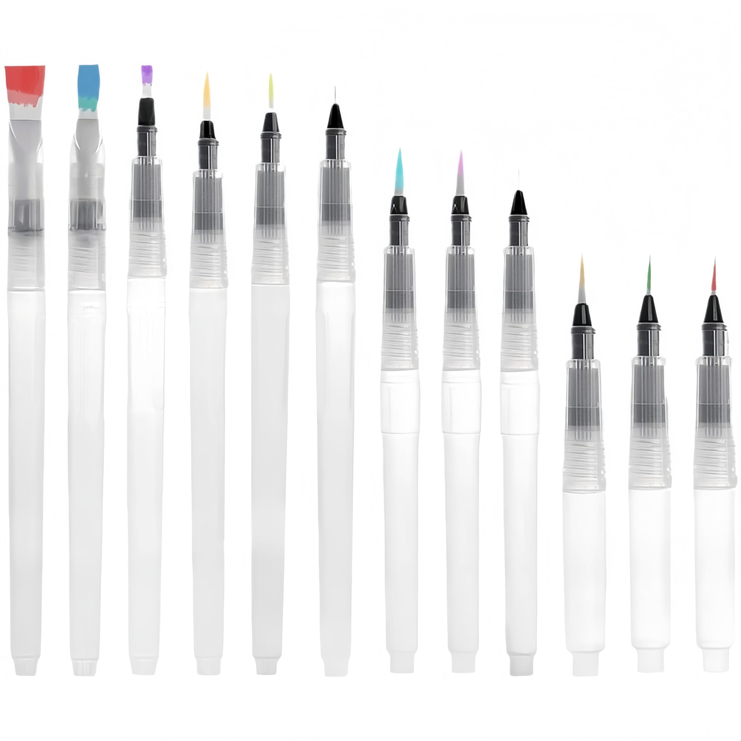 Set 6 Pennelli Ad Acquerello Con Serbatoio Ricaricabile – Punte In Nylon Da 155 Mm, Forme Fine, Media E Larga, Per Pittura E Disegno Professionale