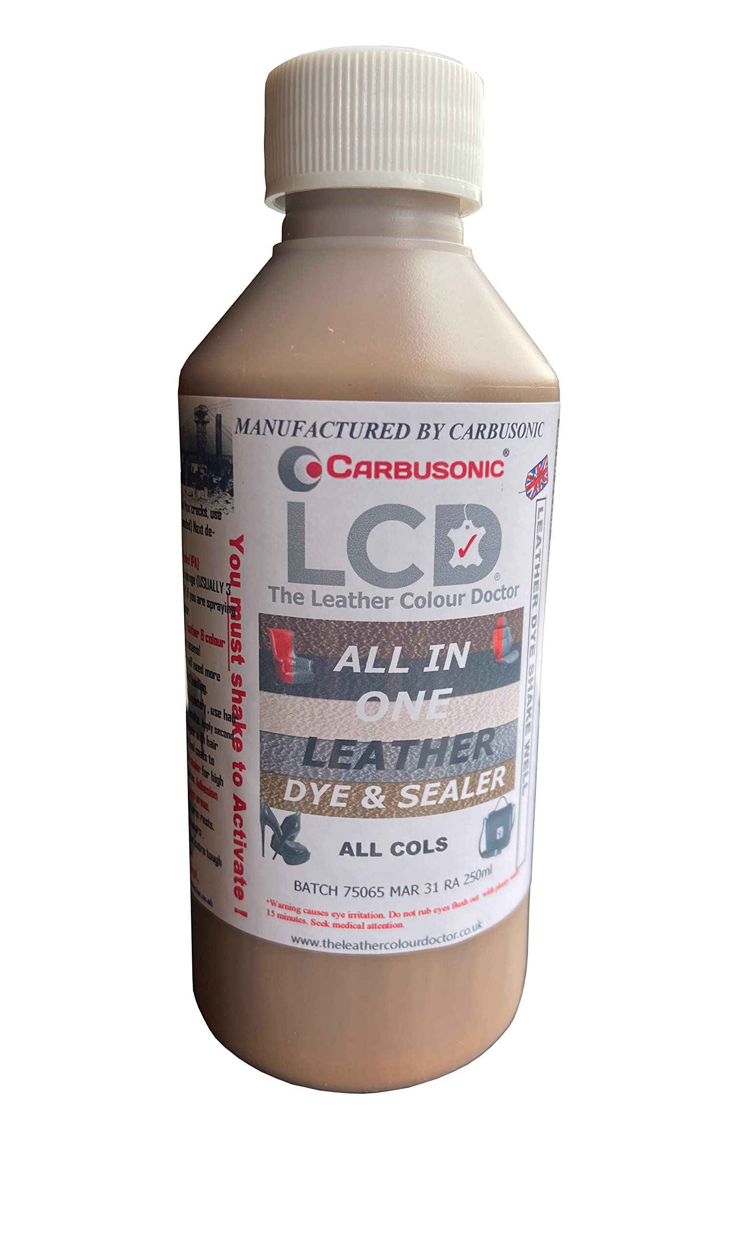 Carbusonic All in one Leather dye and sealant, Interior Leather Paint for Car Seats, Sofas, Arm Chairs, Shoes, Handbags & More. (Dark Grey, 500 ml) — view 44