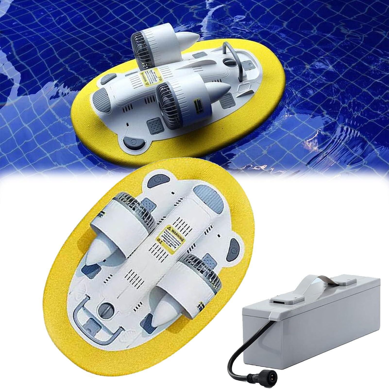 RayGenius Scooter EléCtrico SubacuáTico 300w 60 Minutos Equipo De Buceo SubacuáTico Potenciador Piscina NiñOs Adulto Scooter Marino,BatteryX2