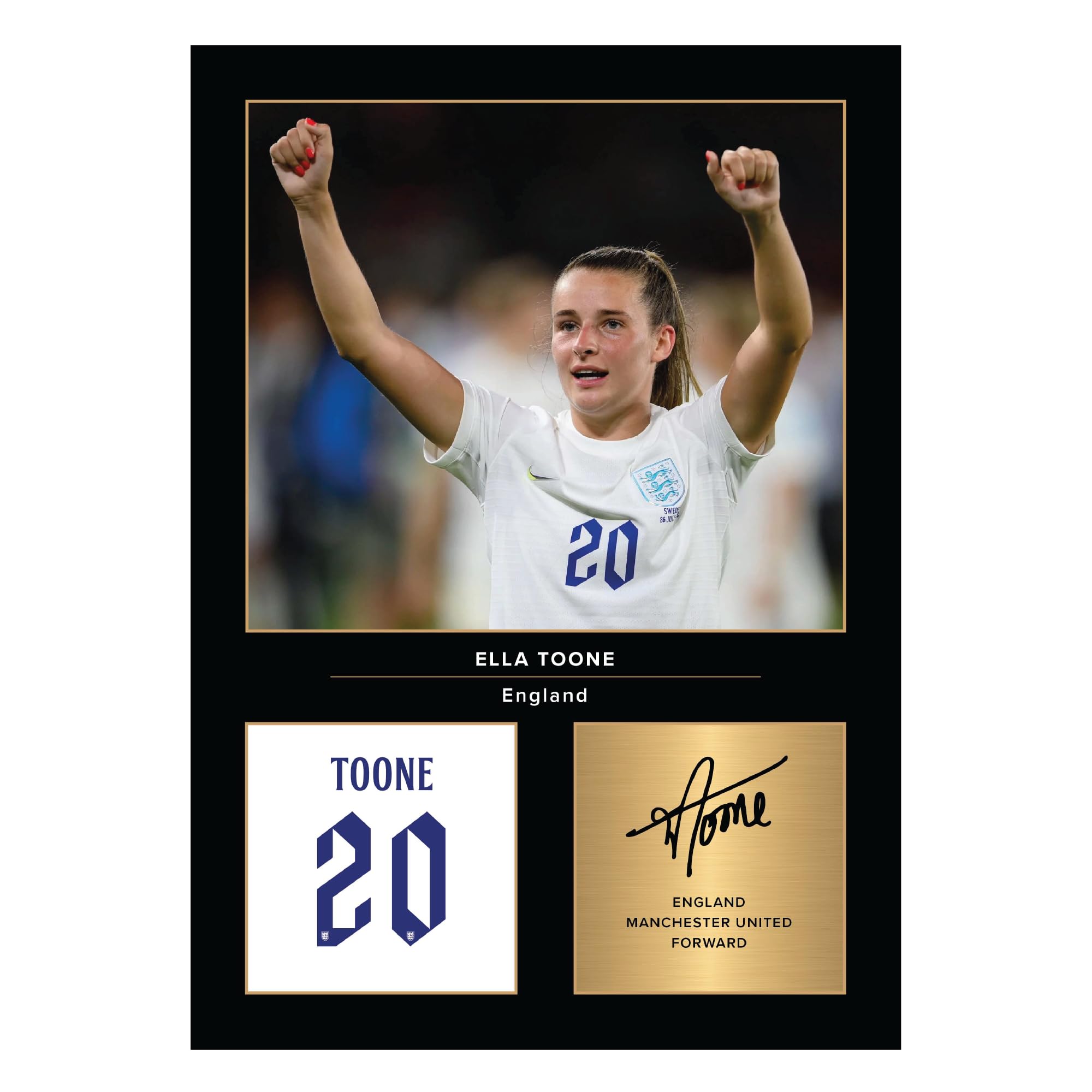 Icons Wall ArtElla Toone Lionesses Signed A4 Printed Photo Picture Display Gift For England Fans Digitally Reproduced Signature Unframed
