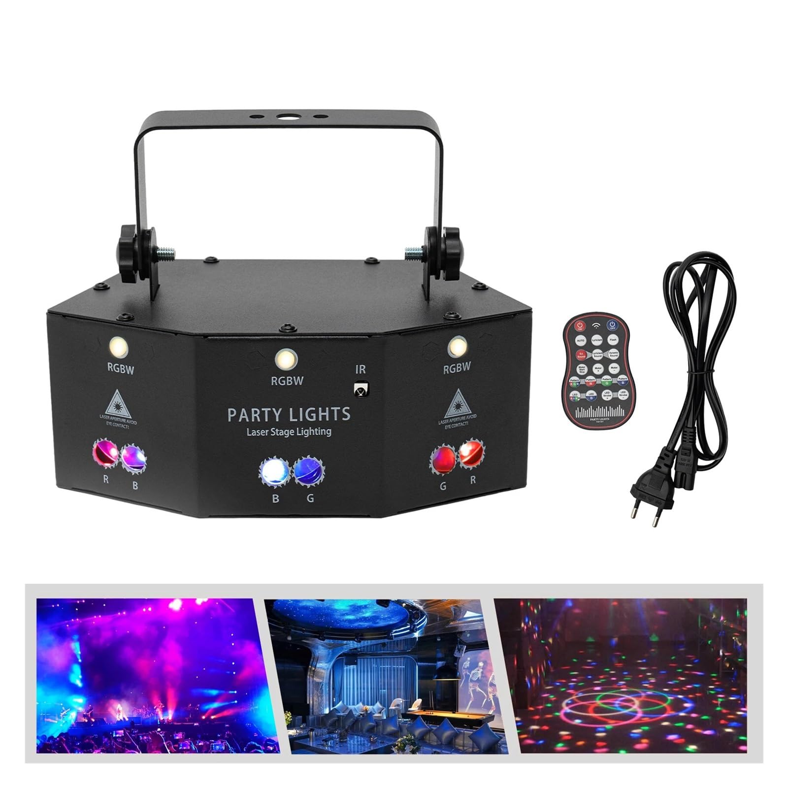 9 Eyes Strobe Lighting Modalità di controllo multiple Sensore audio integrato Illuminazione da palcoscenico per KTV DJ Bande Bar Uso esterno e interno