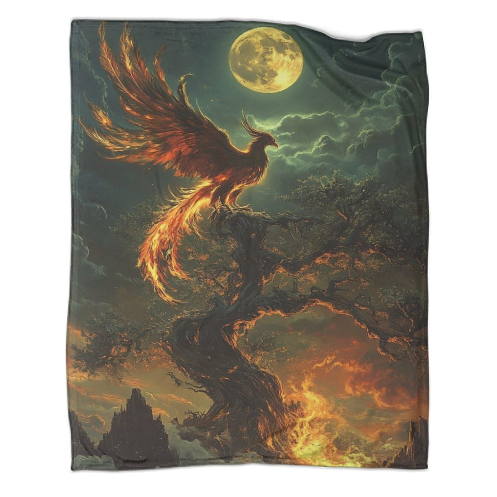 Couverture de voyage plaid chaud microfibre Phoenix pour canapé lit adultes et enfants 100x130