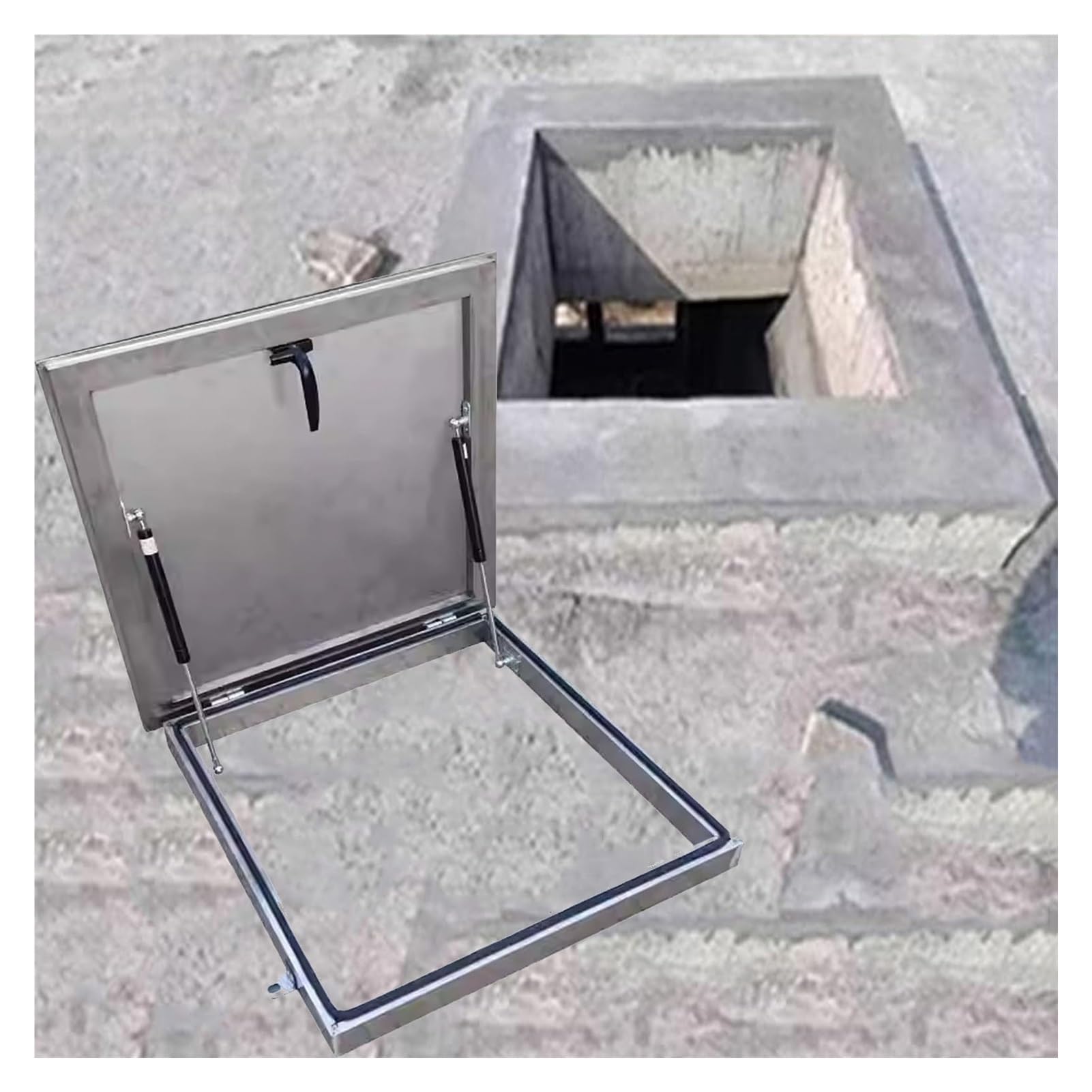 Tapa de mantenimiento para escotilla de techo de acero inoxidable en medida 65x70 cm para viviendas
