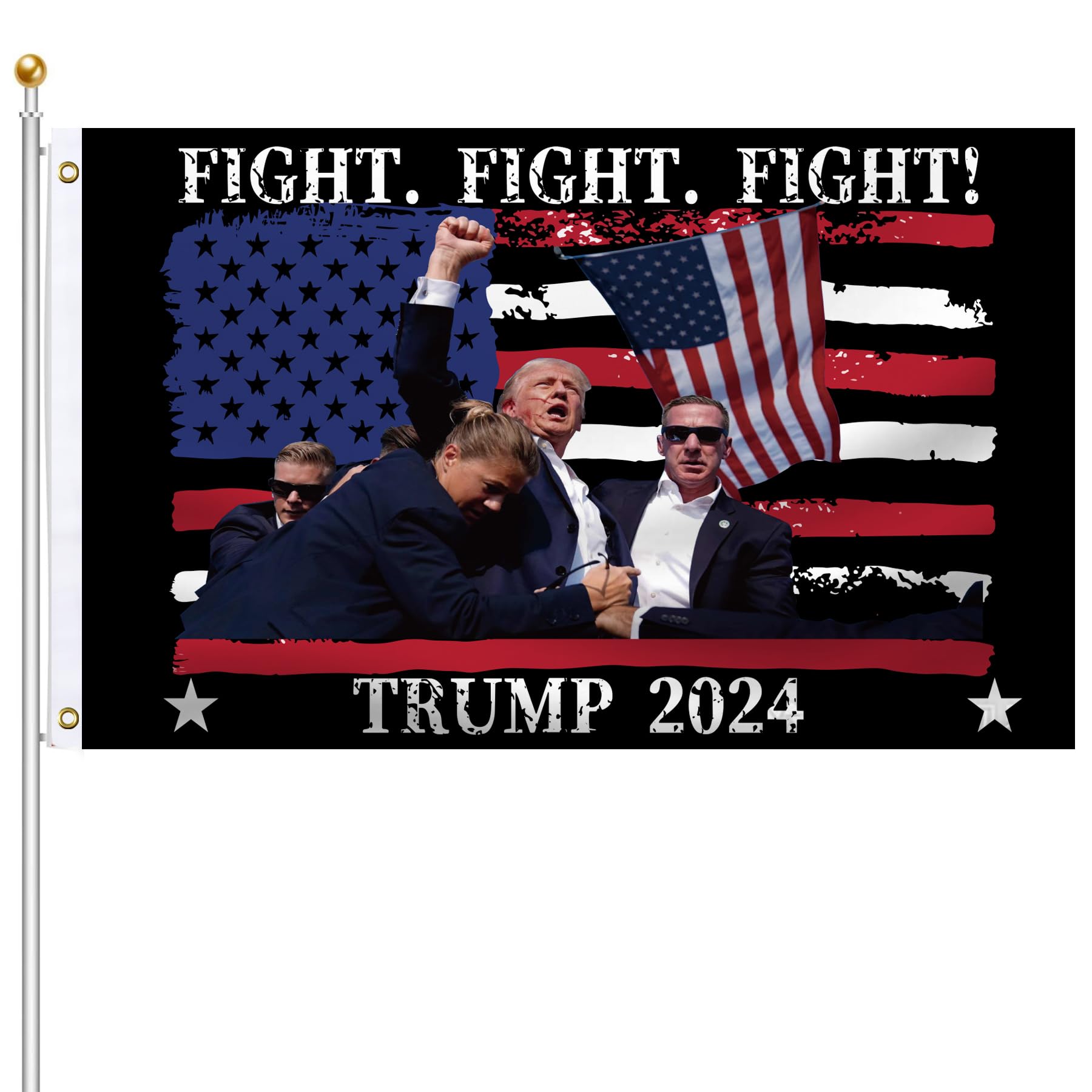 Amazon.com : Fight Fight Fight Trump Flag 3x5 Ft Trump 2024 Flags With ...