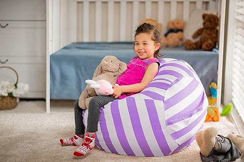 Miniatura 191 de WEKAPO - Puf con cremallera para guardar juguetes de peluche, hecho de lona de algodón de alta calidad, extragrande de 38 pulgadas, ideal para los