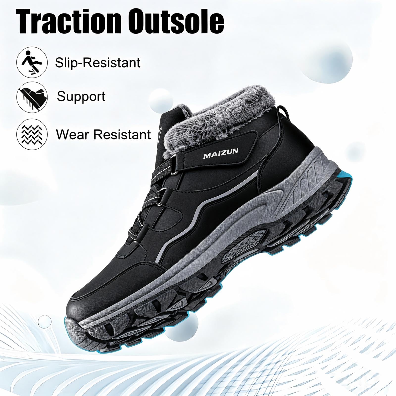 Herren Schneestiefel Warm Gefütterte Winterstiefel