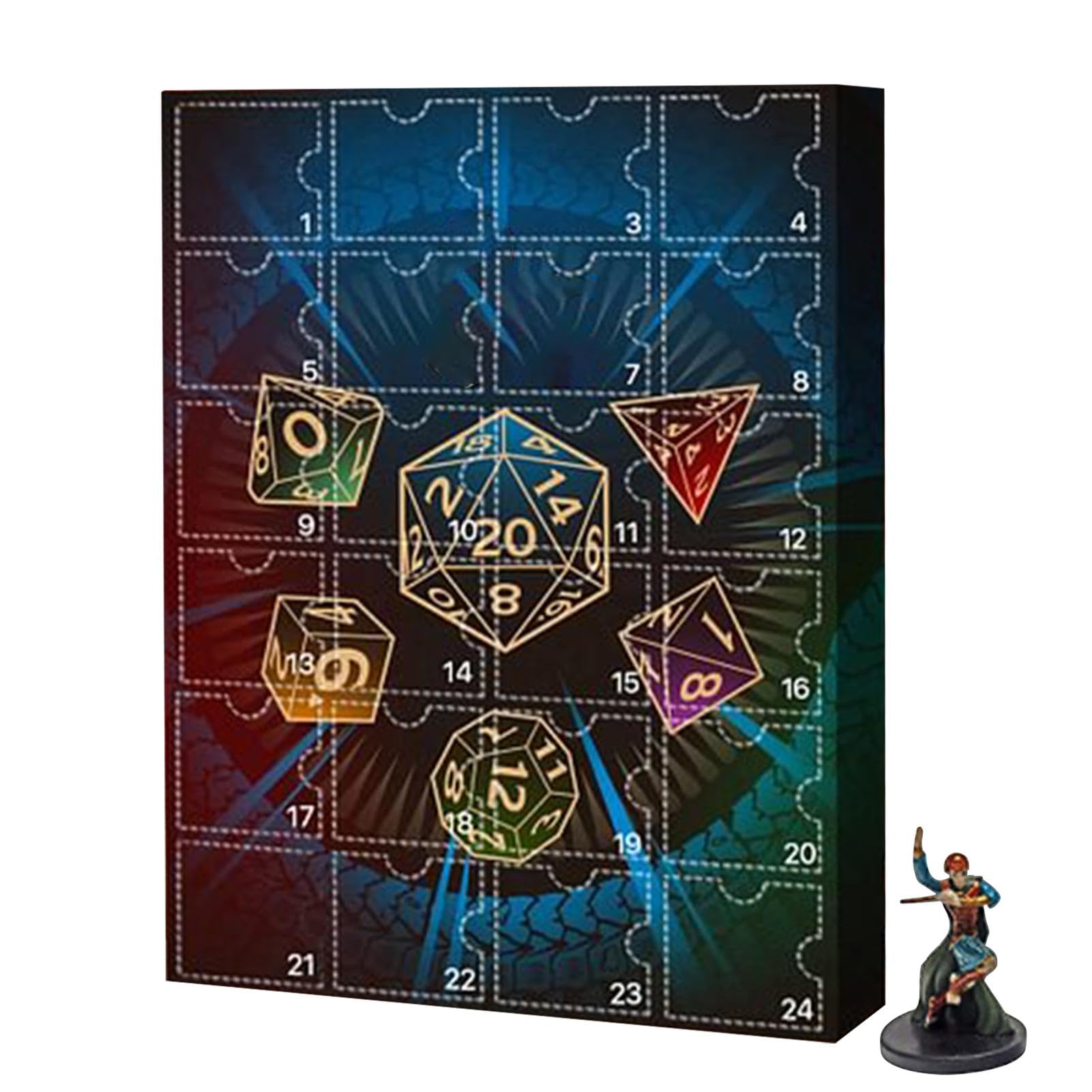 Dungeons Dragons, D.N.D 2024, D.N.D Miniatures Toy, 24 Days D.N.D Figures Christmas Countdown Calendar, for Kids & Adults