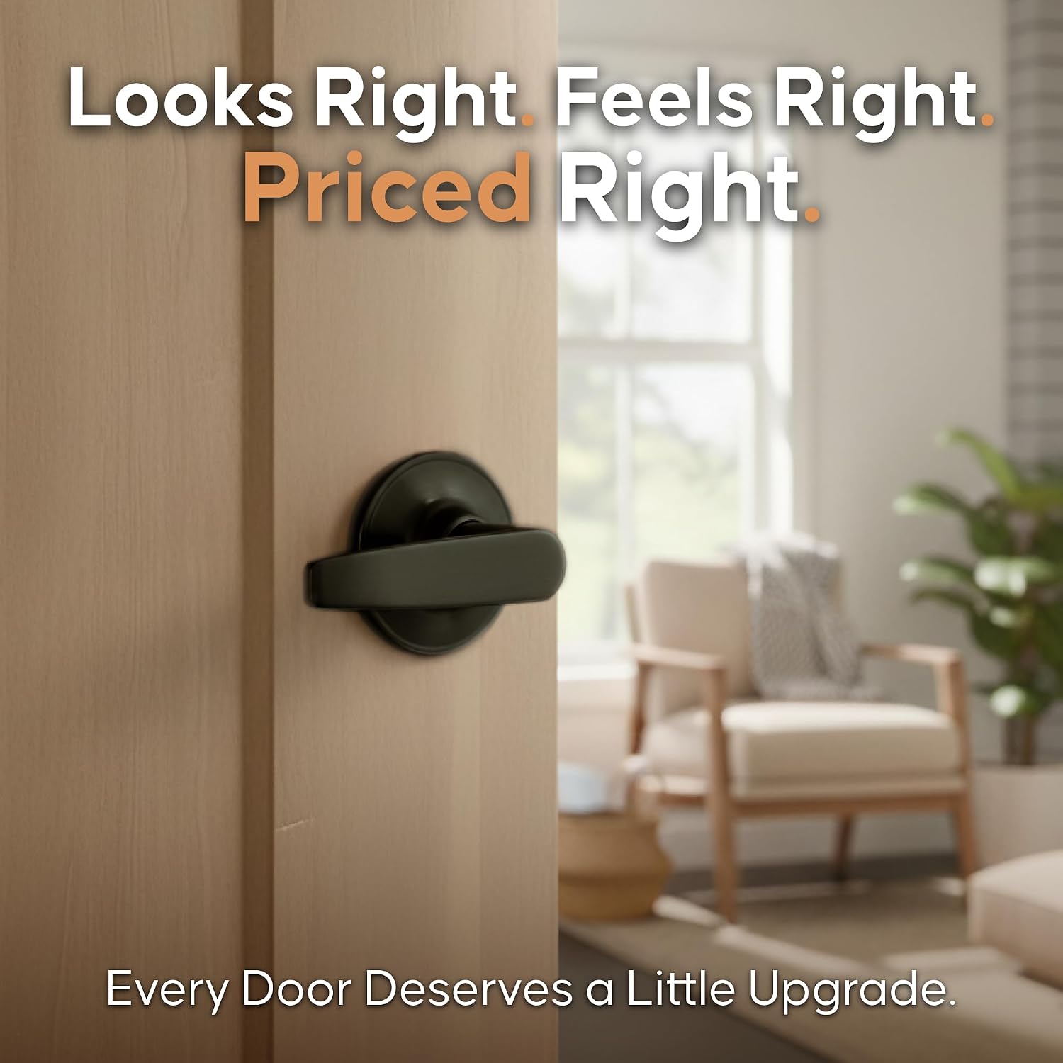 Copper Creek Daley Half Dummy Door Lever Handle – Decorative Non-Turning Single-Side Design for Closet or French Doors, Modern Style, Easy Install (1 Pack)
