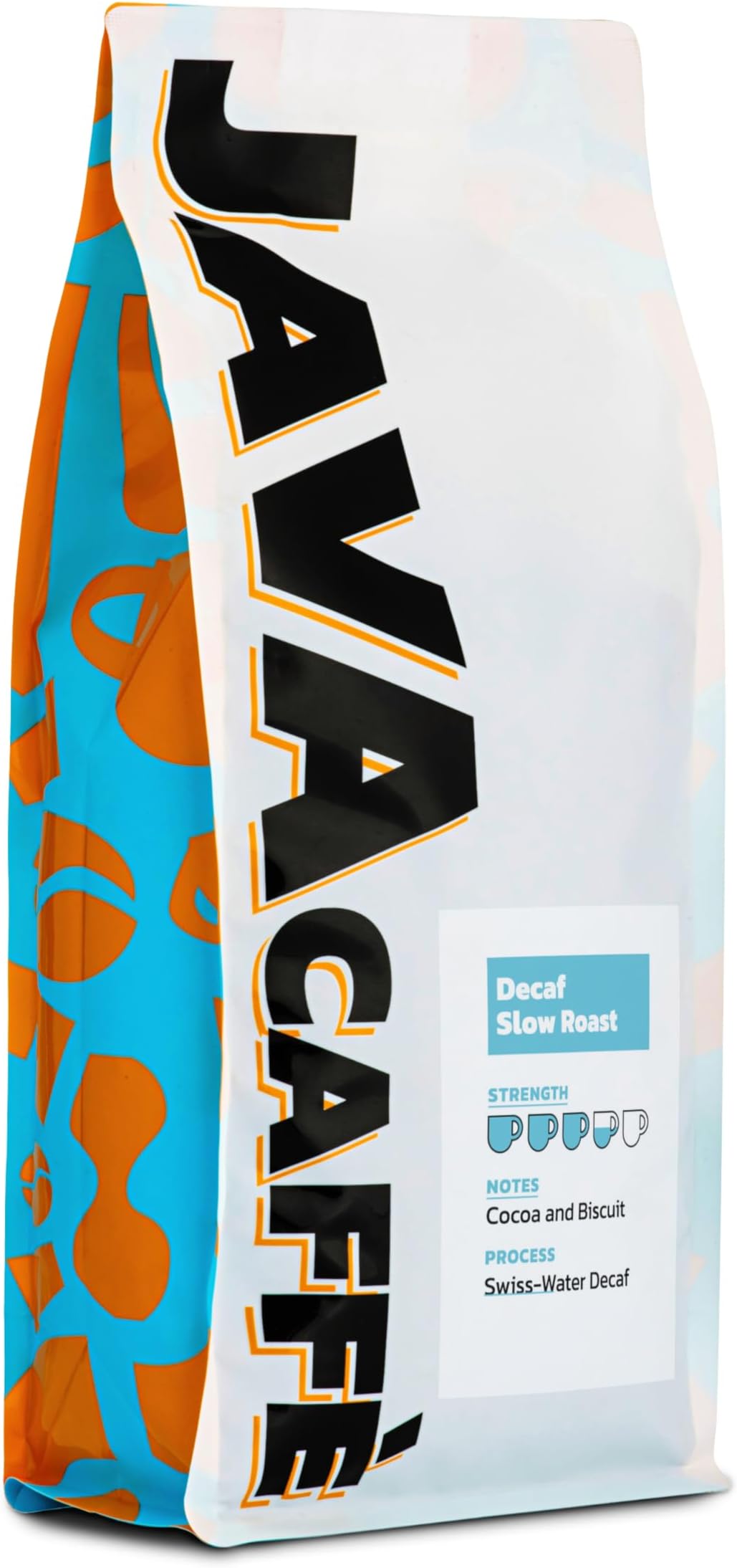 Java Caffe Decaf Slow Roast Coffee Beans 1kg, Full Medium Roast 100% Arabica Coffee, Hand Roasted, Resealable Bag