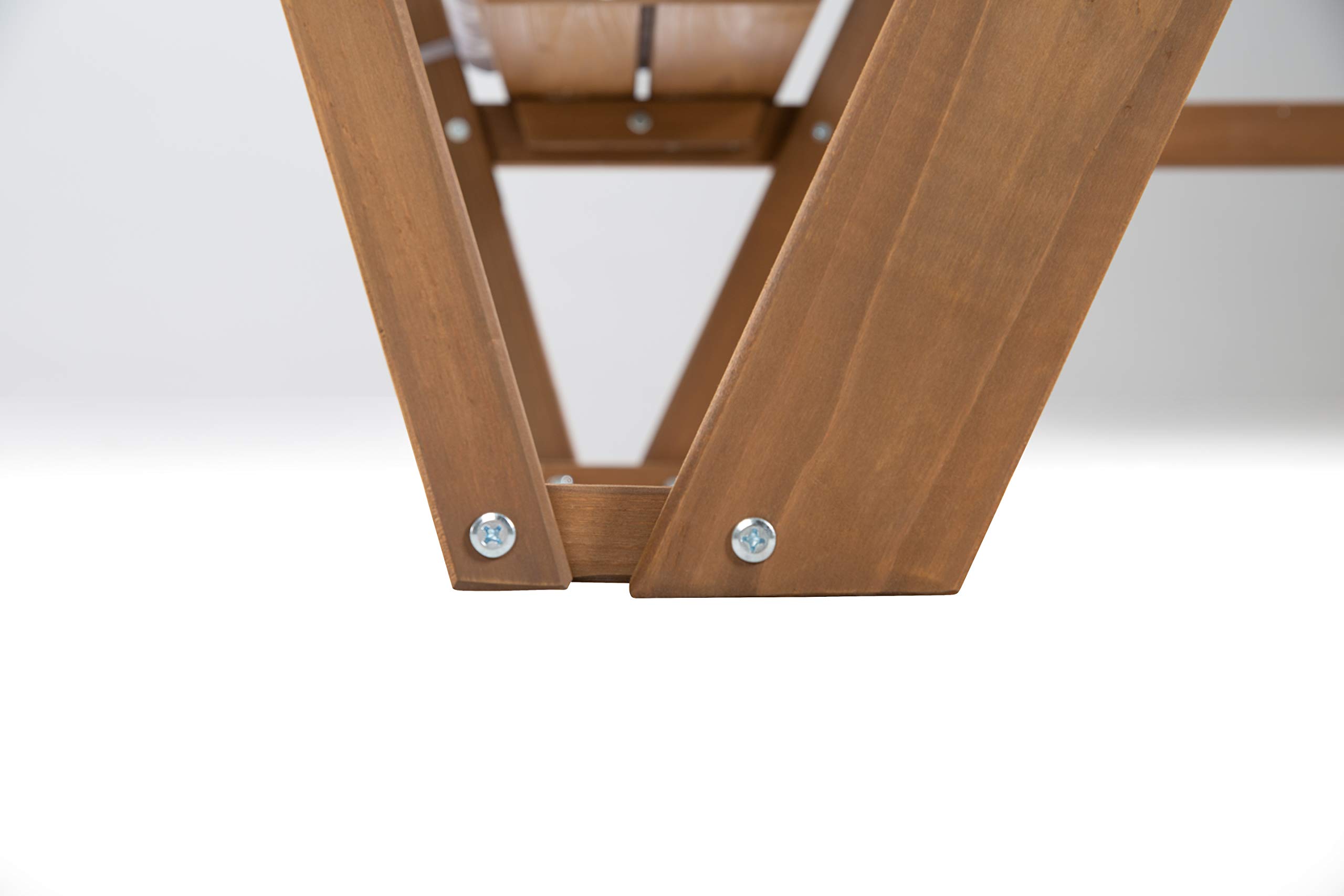 Ensemble de Table et Bancs Picnic Bois Massif Résistant aux Intempéries 4 Places 89 x 85 cm 100 Kg Teinté Teck