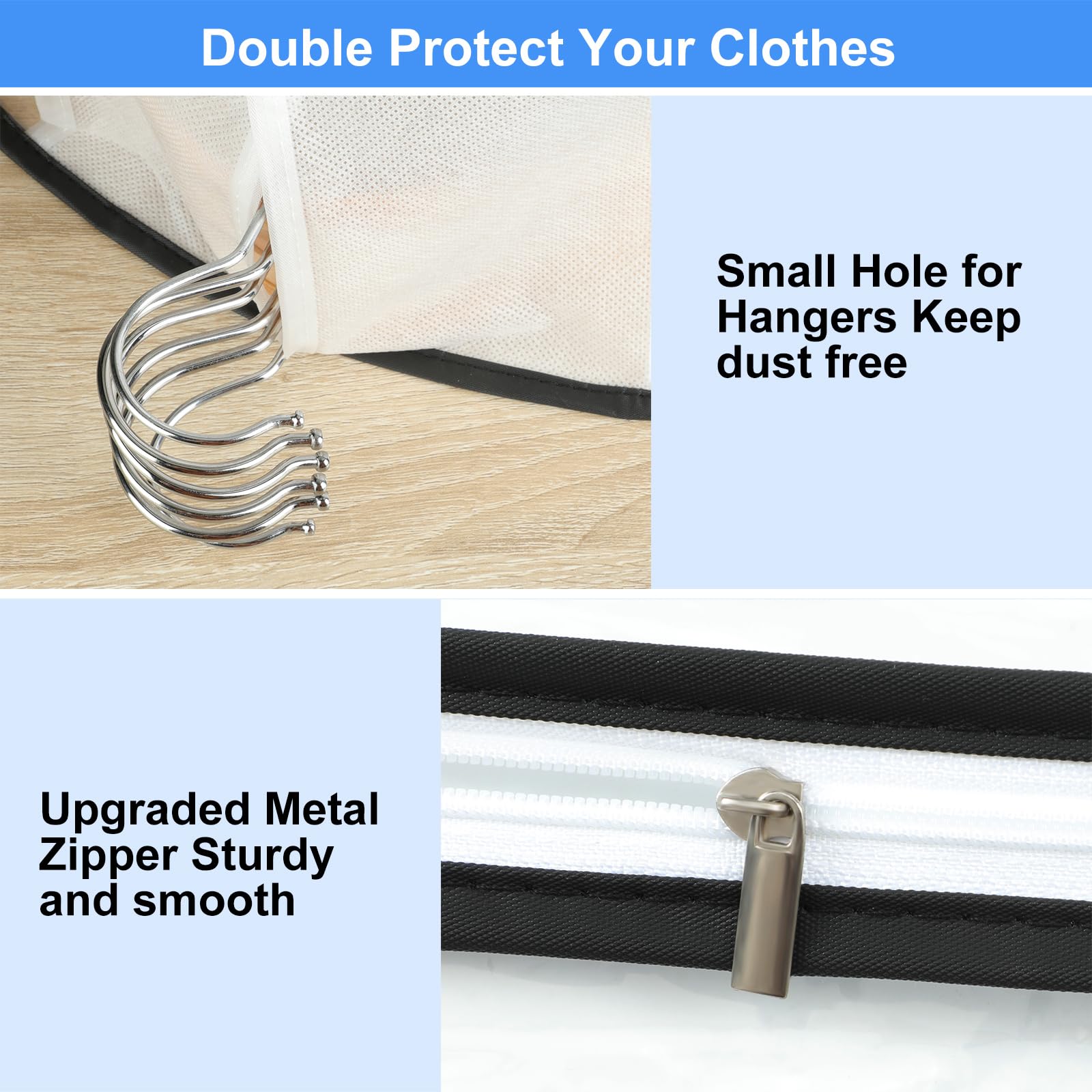 YYDSLEE Waterproof Transparent Garment Bags Suit 3 Pieces 60 x 102 cm Suit Bag Cover with Zip for Suits Dresses Coats Jackets Shirts Moth Protection Suit Bag Storage Clothes Cover - Image 4