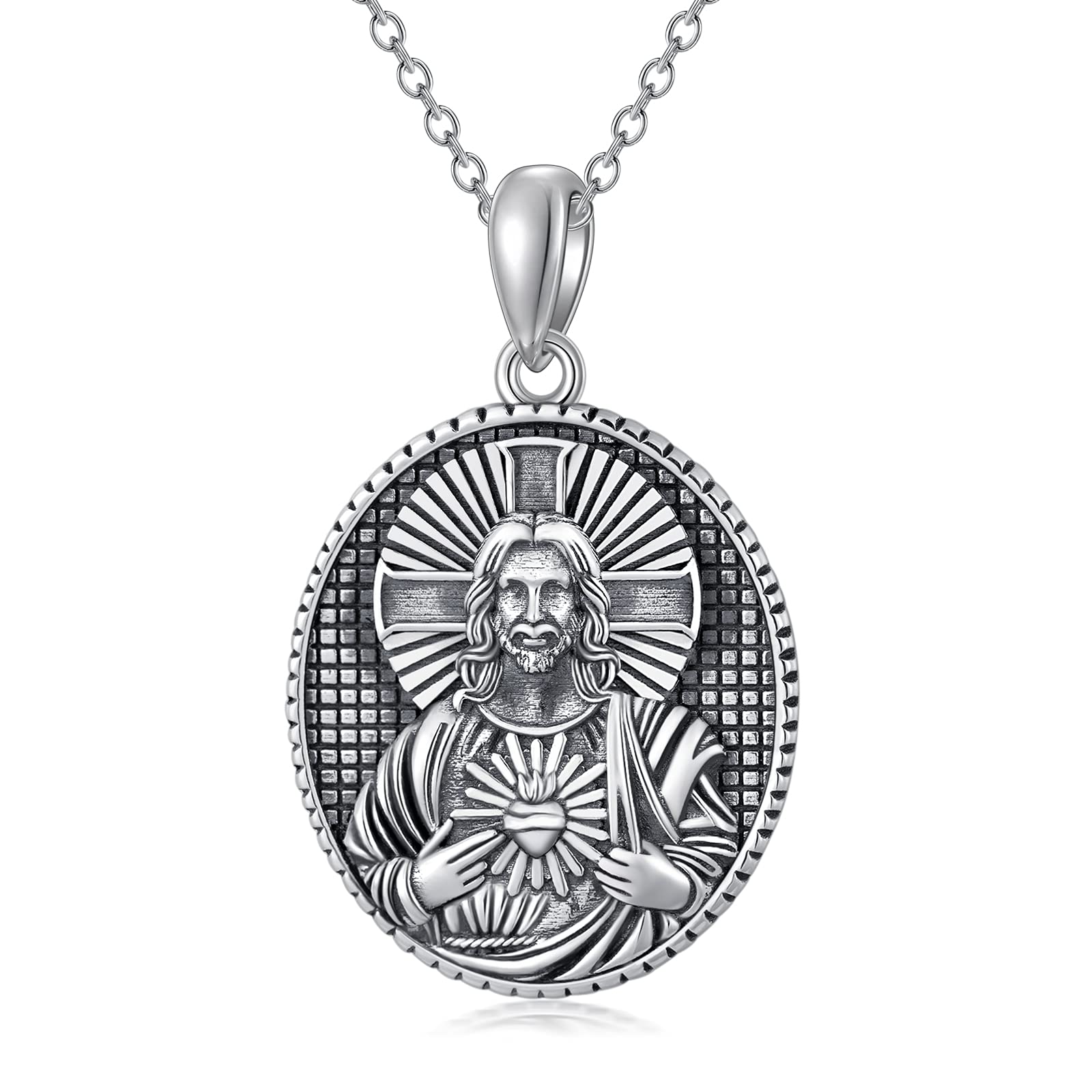 925 Sterling Silver St Michael Necklace for Men Women Saint Michael Pendant Protection Amulet Jewelry Gifts