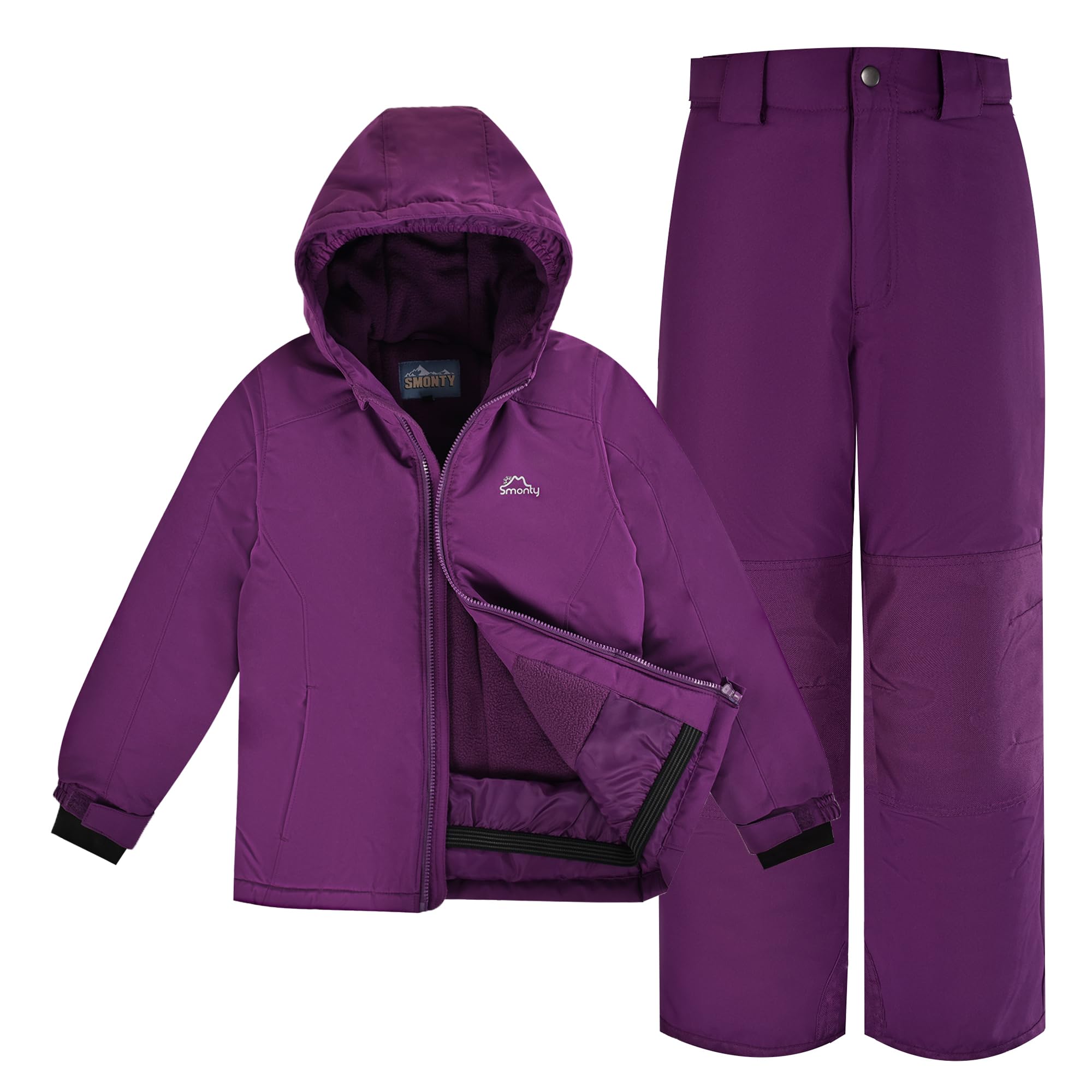 SMONTY COZY Combinaison de neige pour filles à capuche, déperlante, combinaison de ski, coupe-vent, combinaison d’hiver