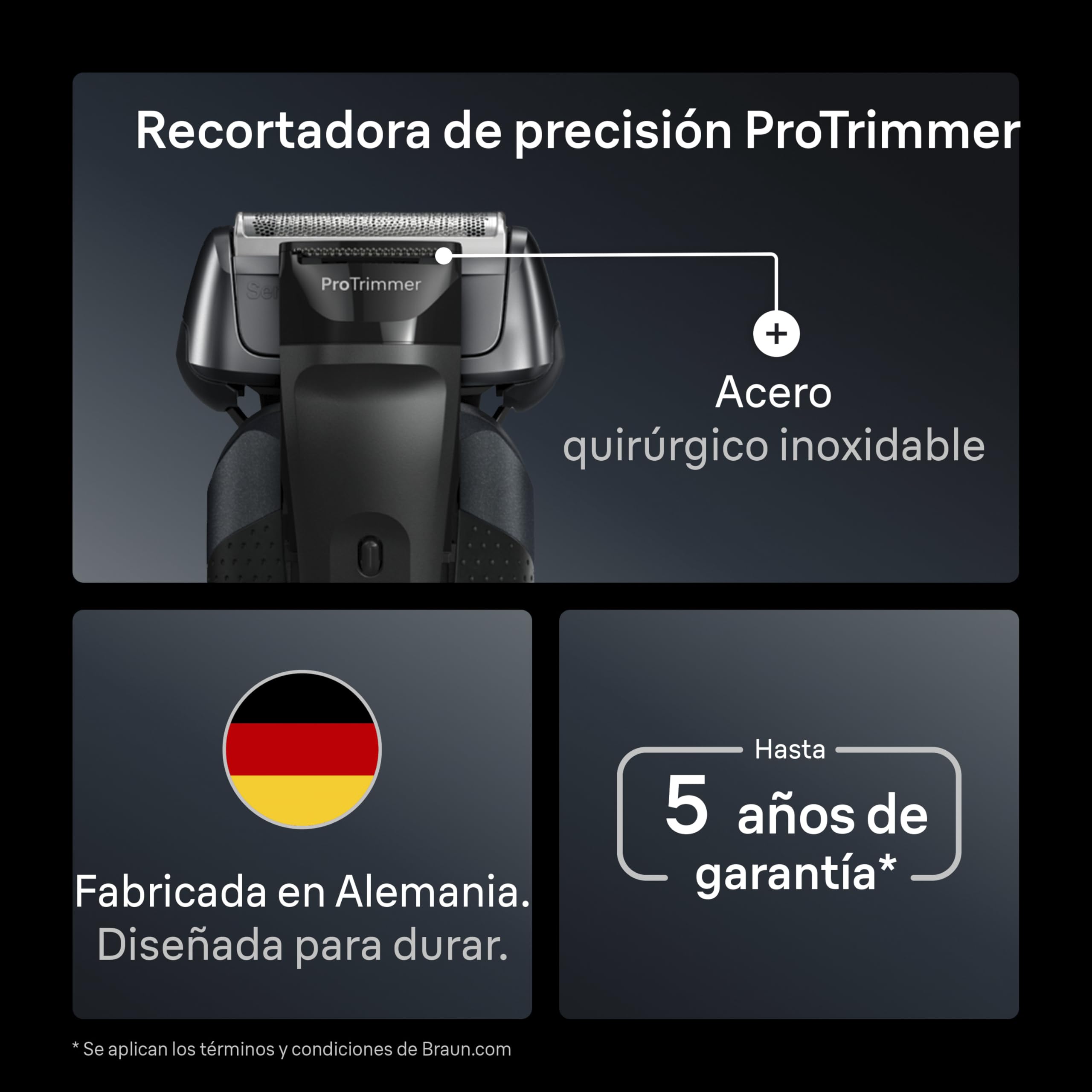 Braun Series 8 Afeitadora Eléctrica Hombre, 8663CC, Gris | Máquina de Afeitar Barba con Recortadora de Precisión Integrada, 60 Min de Uso, Centro de Limpieza, Estuche de Viaje