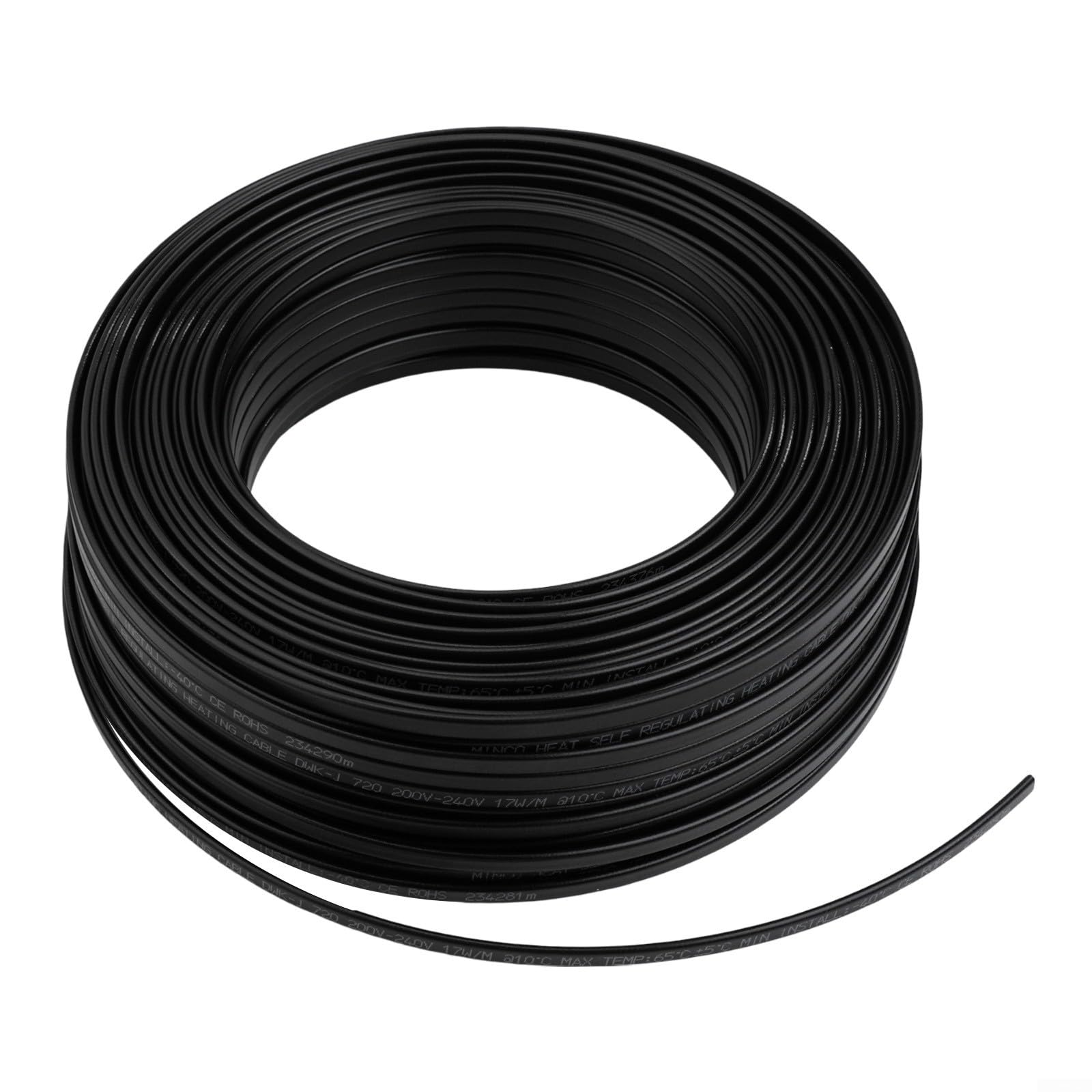 Nastro riscaldante elettrico per il riscaldamento dei tubi e la fusione della neve, autolimitante senza controller, materiale PE resistente alle intemperie, per tubi in metallo e plastica, 230 V (100
