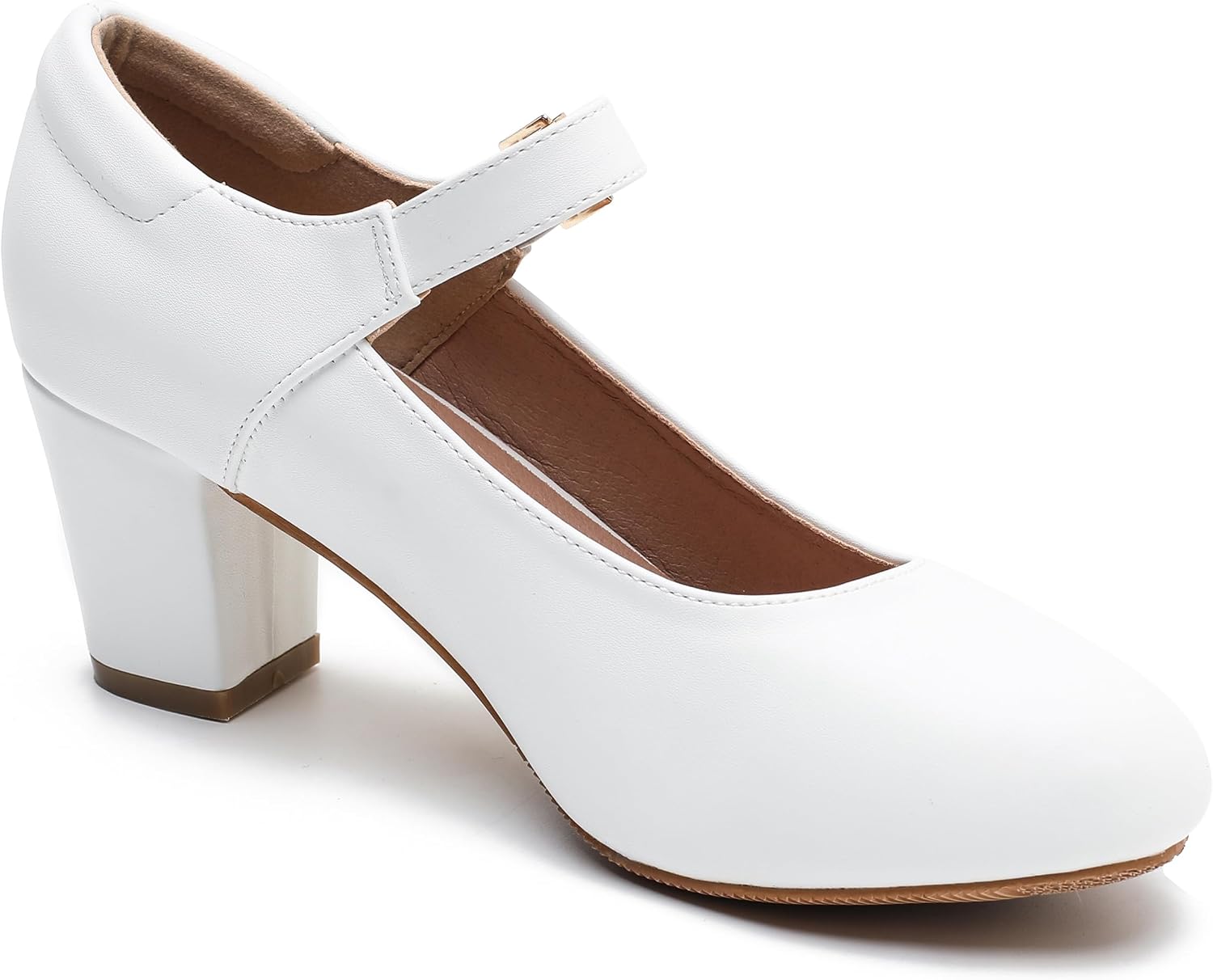 Women's Mary Jane Shoes Low Block Heel Ankle Strap Closed Round Toe Pumps Dress Wedding Office Work Church Shoes