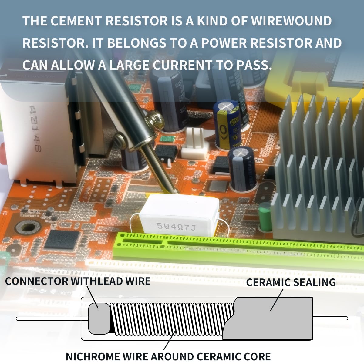 10 Pz 5W 5% Tolleranza 4.7 ohm Resistenza di cemento ceramico per progetti ed esperimenti fai da te