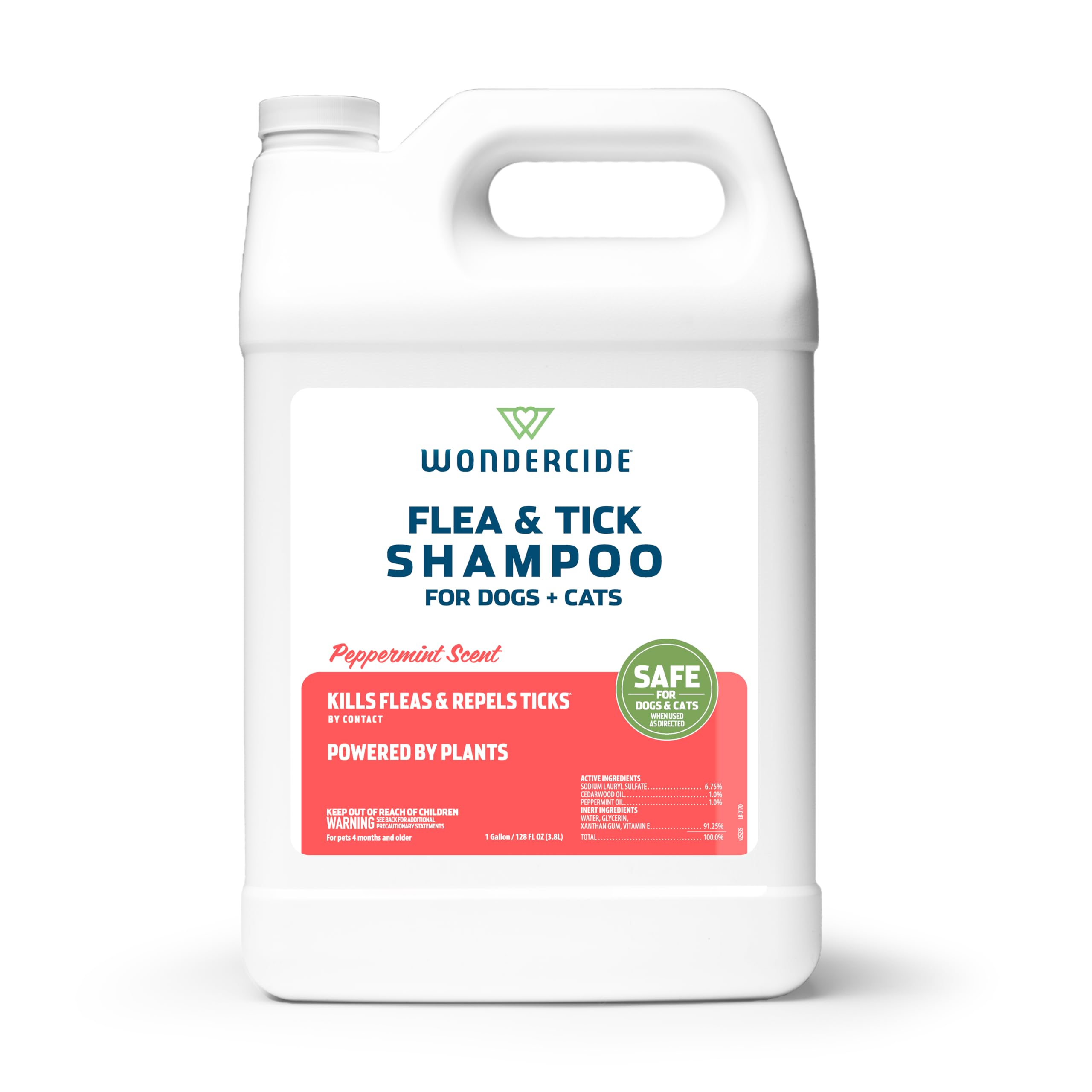 Wondercide - Flea &amp; Tick Shampoo for Dogs and Cats - Peppermint- 128 Fl oz