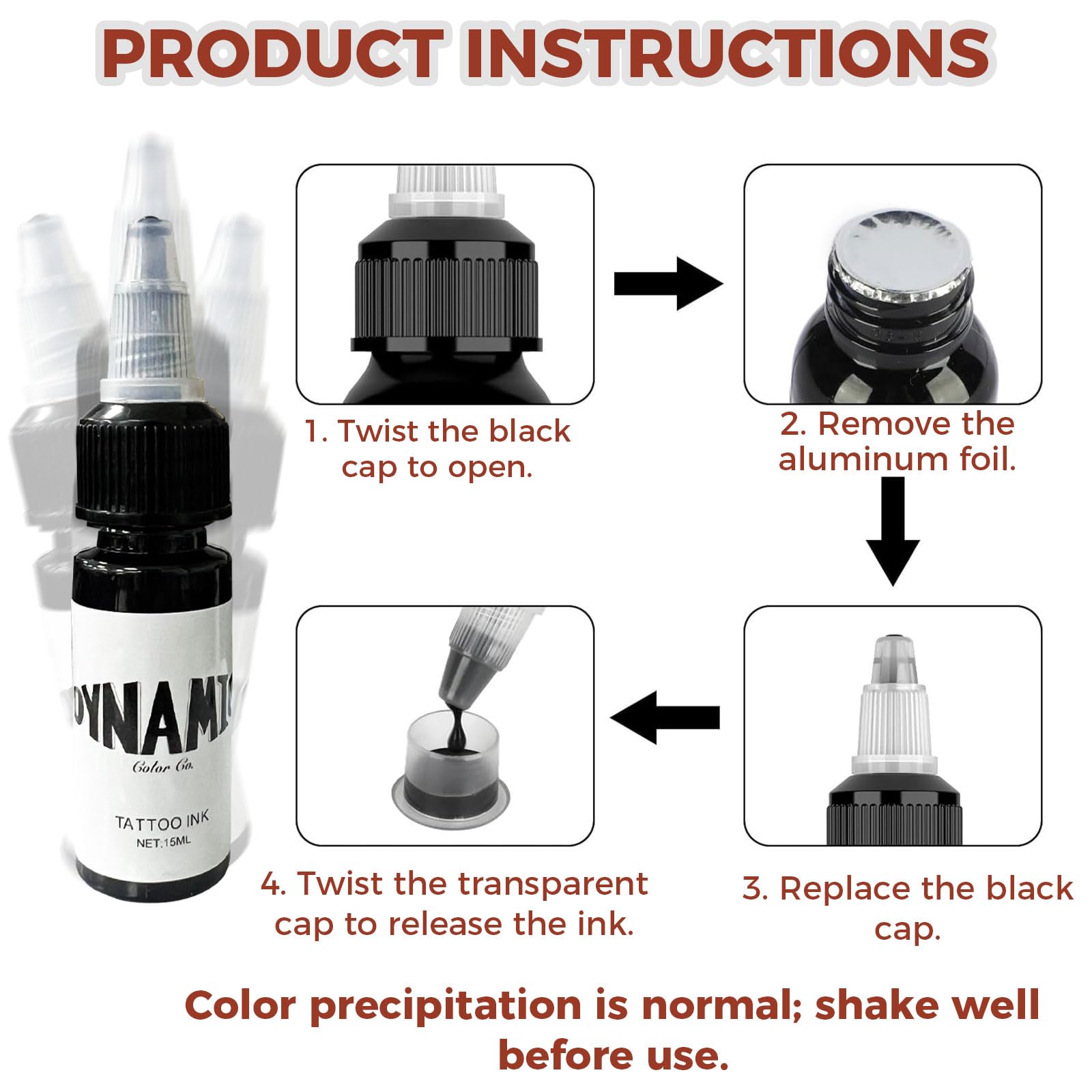 Rnigra Tattoo Ink Black 2PCS, Tattoo Practice Pigment, Dynamic Black Tattoo Ink - Image 4