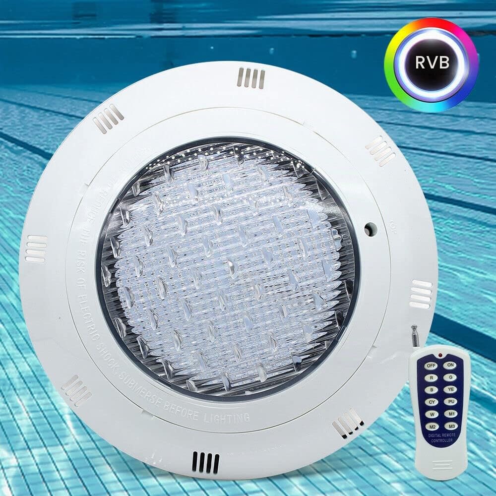 Projeteur LED RVB piscine Encastrable - Éclairage Télécommande Sans Fil - Lampe Décorative Aquarium Piscine (45 W)