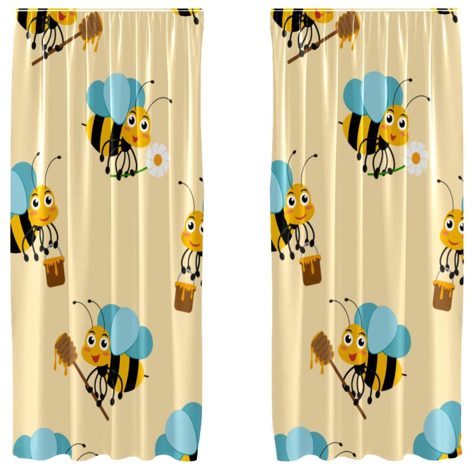 Rideaux mascottes abeilles pour chambre d'enfant lumineuse