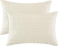 Vista 81 de PHF Fundas de almohada 100% algodón con tejido de gofre de 24 x 24 pulgadas, paquete de 2 fundas cuadradas para decoración elegante del hogar, sin