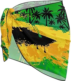 Jekioweii Women's Sarong Beach Cover Ups Bikini Wrap Sheer Bathing Suit Chiffon Swimsuit Sexy Coverups Skirt for Swimwear