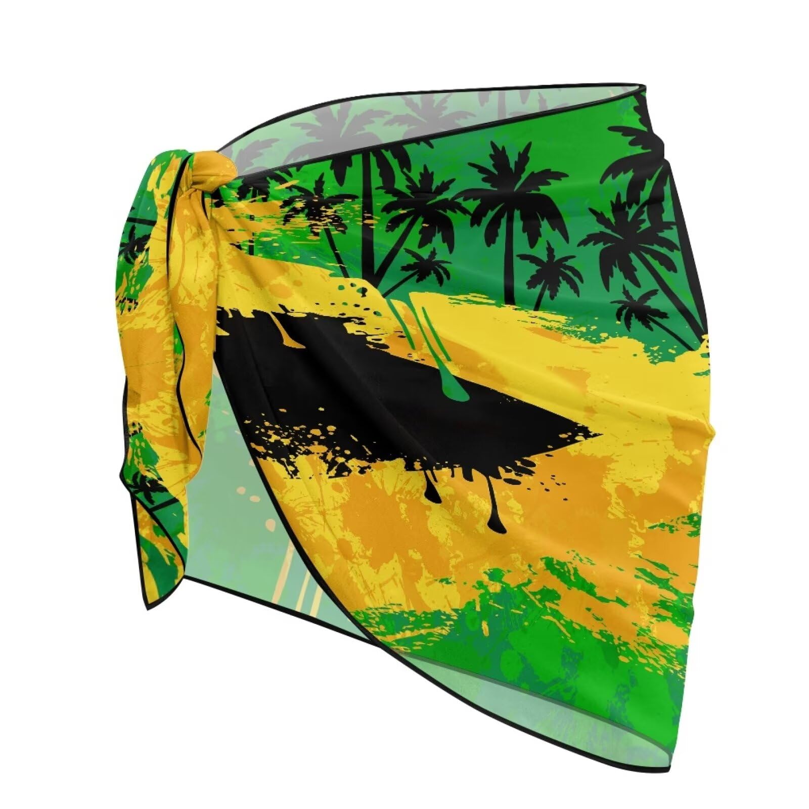 Jekioweii Women's Sarong Beach Cover Ups Bikini Wrap Sheer Bathing Suit Chiffon Swimsuit Sexy Coverups Skirt for Swimwear