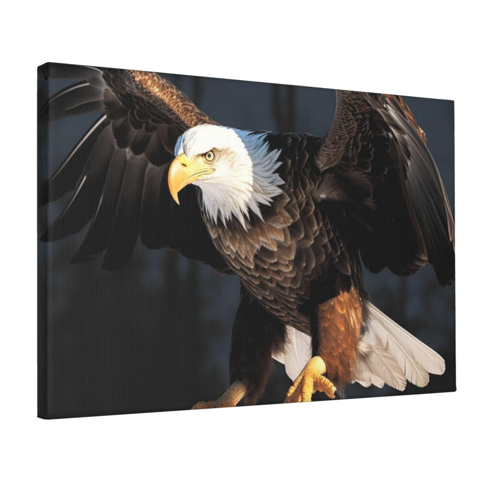 KLOPH Bald Eagle Canvas Wall Art for Living Room 12"x18" Modern Artwork Painting for Bathroom Hanging Canvas Prints Aesthetic Wallart for Bedroom Kitchen Office Wall Decor