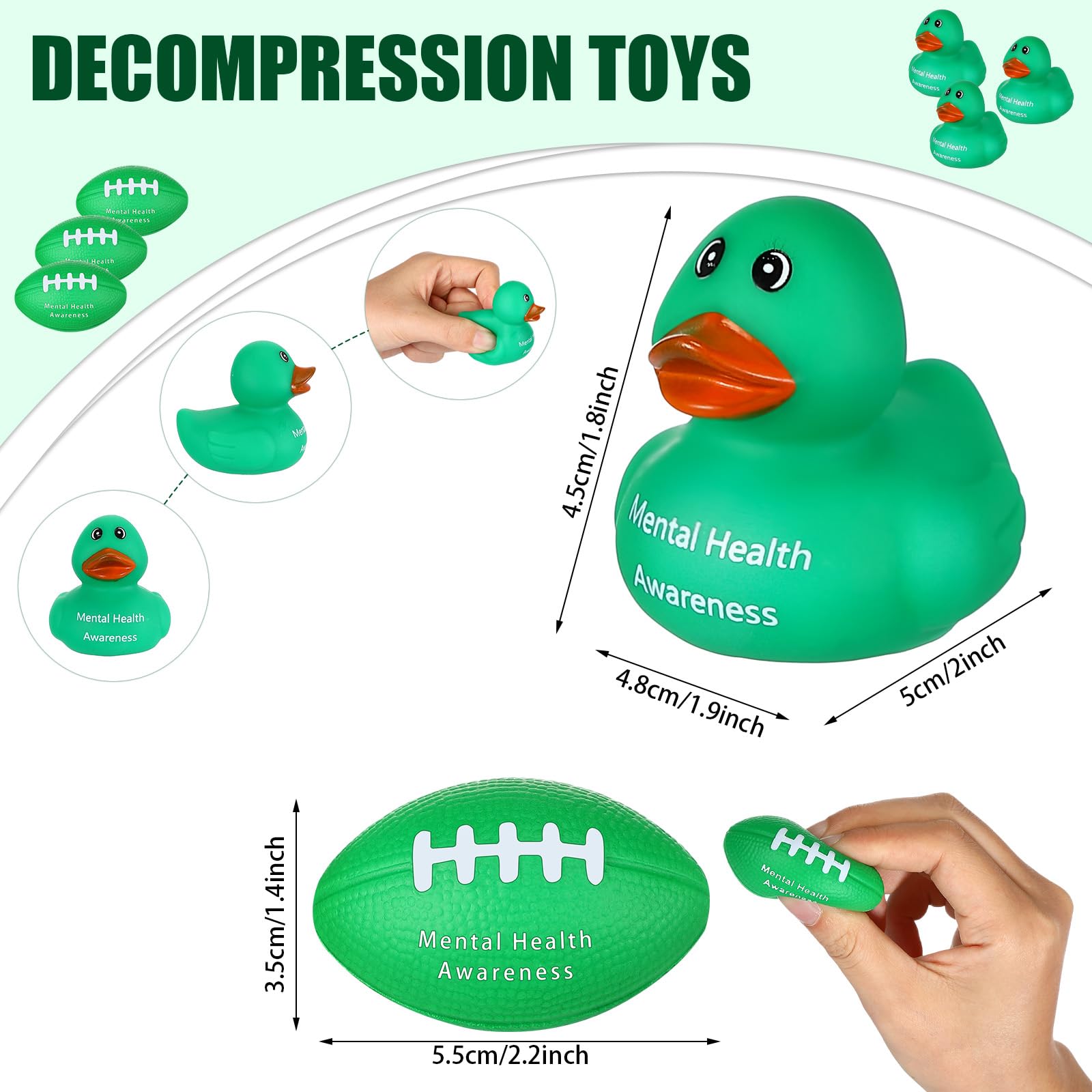Lincia Los artículos de concienciación sobre la salud mental incluyen alfileres de cinta, broches de insignia, patos de goma, bolas de estrés, bolígrafos, calcomanías, pulseras, cordones, llaveros