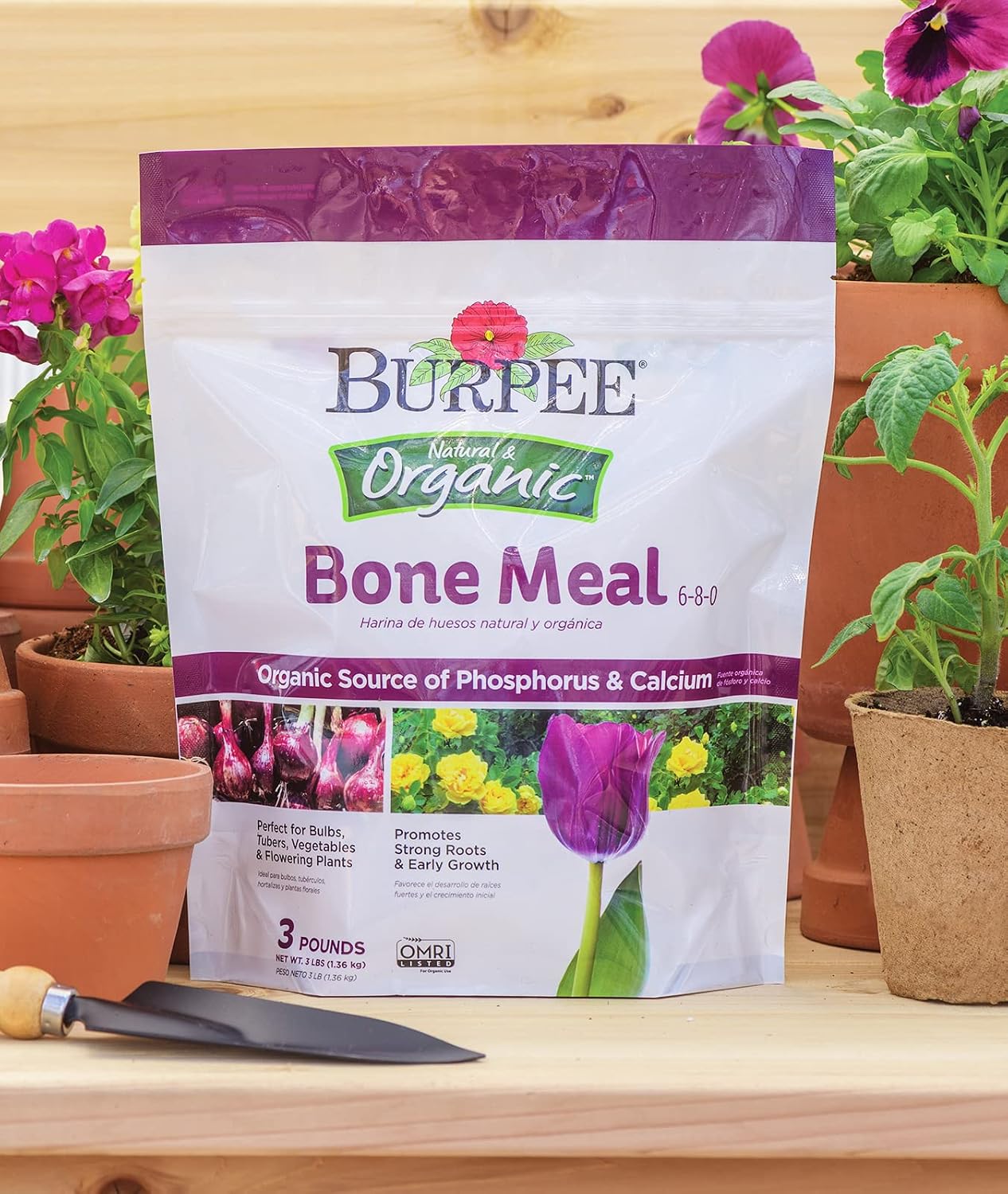 Burpee Bone Meal Fertilizer | Add to Potting Soil | Strong Root Development | OMRI Listed for Organic Gardening | for Tomatoes, Peppers, and Bulbs, 1-Pack, 3 lb (1 Pack)