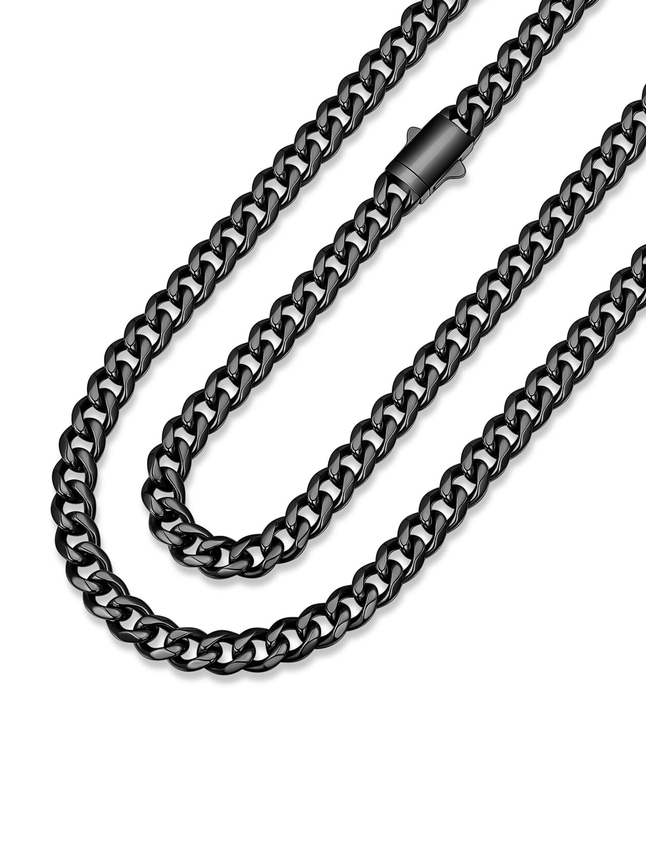 ChainsHouse Herren Damen Kette Edelstahl Panzerkette 6/9/12mm Breit | Wasserfeste Halskette Männer, Kubanische Gliederkette in Silber/Schwarz/Vergoldet, Geschenk für Freund Ehemann, Länge 46-76cm