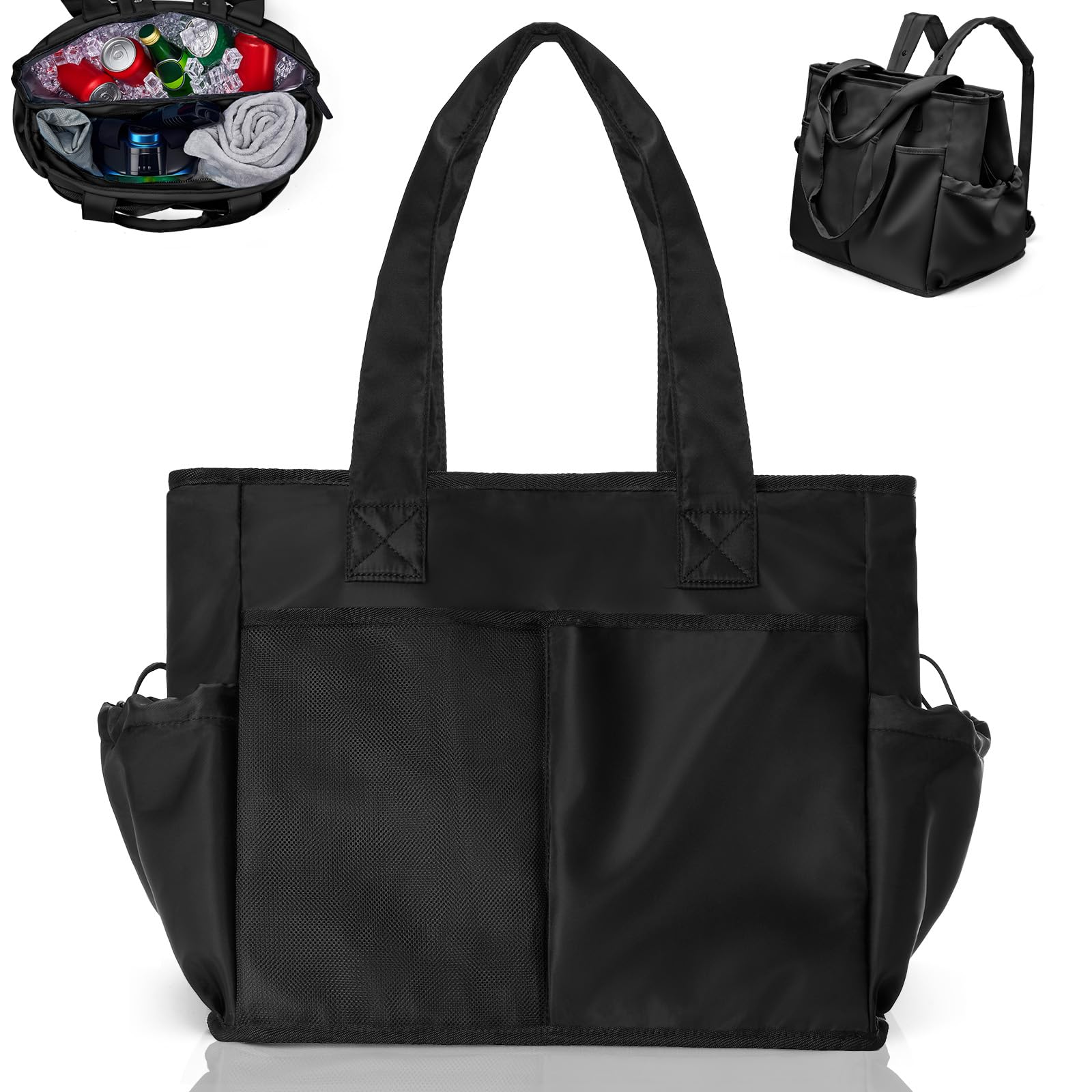 Odoland Insulated Cooler Backpack Shoulder Bag 12-Hour Cold Retention, Large Leakproof Soft Cooler Bag with Multi-Pocket Design, Waterproof Travel Cooler for Beach, Picnic, Camping, Lunch for Women