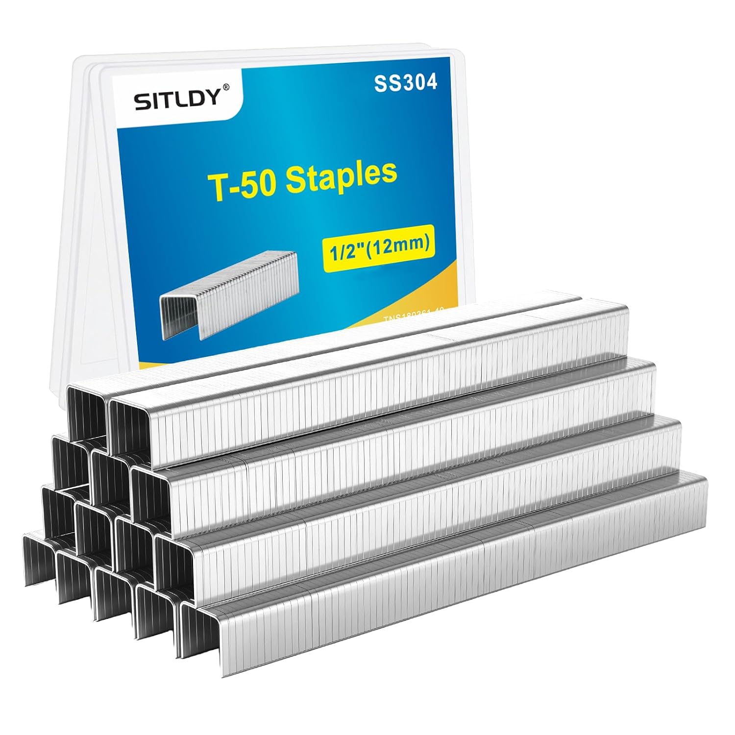 Heavy Duty T-50 Galvanized Staples 2184-Count 5 Sizes Includes: 1/4", 5/16", 3/8", 1/2", 9/16" Assorted Size Project Pack, for Pneumatic, Electric T50 Stapler