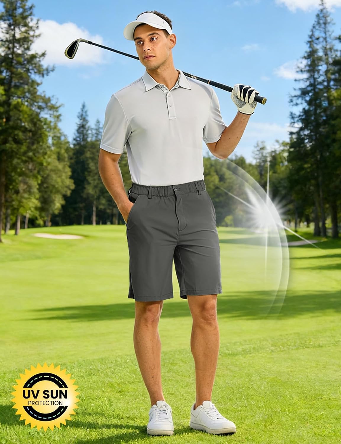 TBMPOY Men's 9" Stretch Golf Shorts Quick Dry Lightweight Flat Front Casual Dress Shorts for Work Business Travel Hiking - Image 6