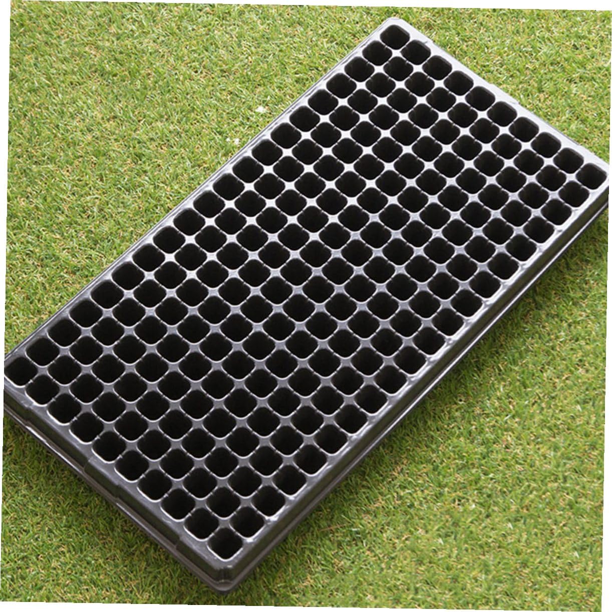 HEMOTON Vassoio Germinazione 200 Celle Nero in Plastica Riciclata 5 Pezzi | Design a Fori Aperti, Bordi Lisci, per Semina Domestica, Adatto a Principianti