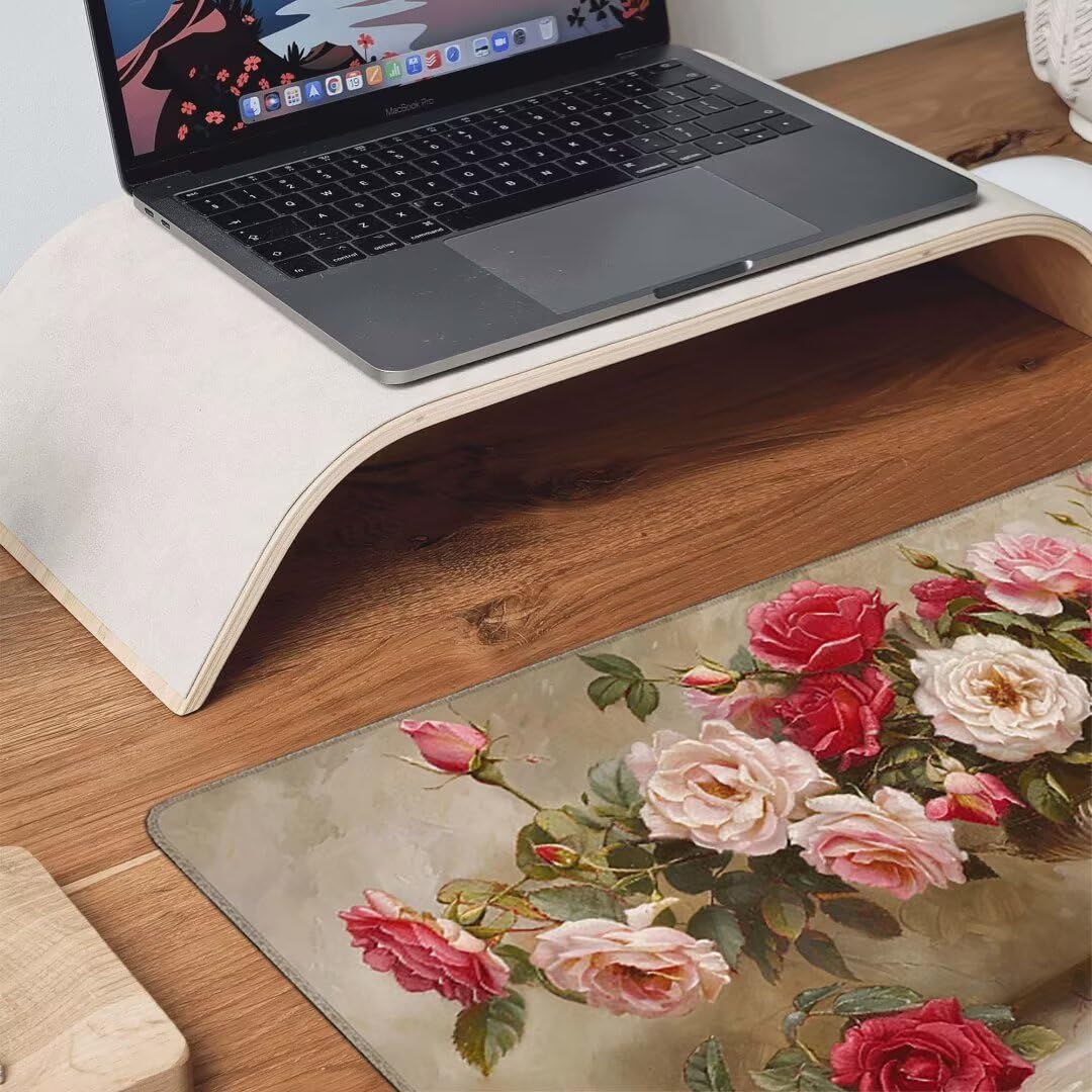 Podkładka pod mysz, podparcie nadgarstka, podkładka pod mysz z antypoślizgową gumową podstawą, ergonomiczna podkładka pod mysz do komputera, laptopa, domowego biura, kompatybilna z myszami laserowymi