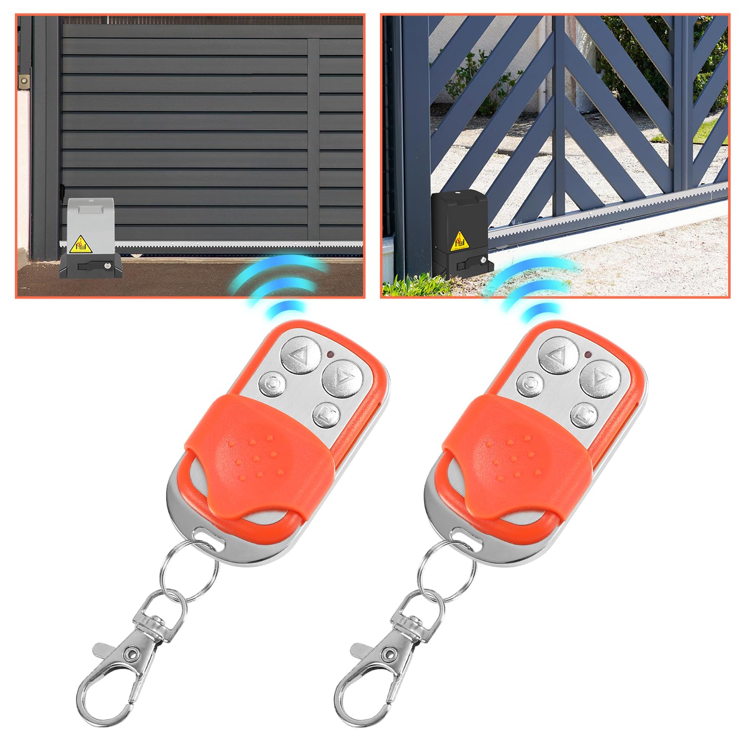 2 Mando Garaje Universal 433.92Mhz, Mando a Distancia Puerta Garaje Clonador de 4 Botones Alcance de 50 Metros, mando a distancia universal para coches, puertas de garaje y portones
