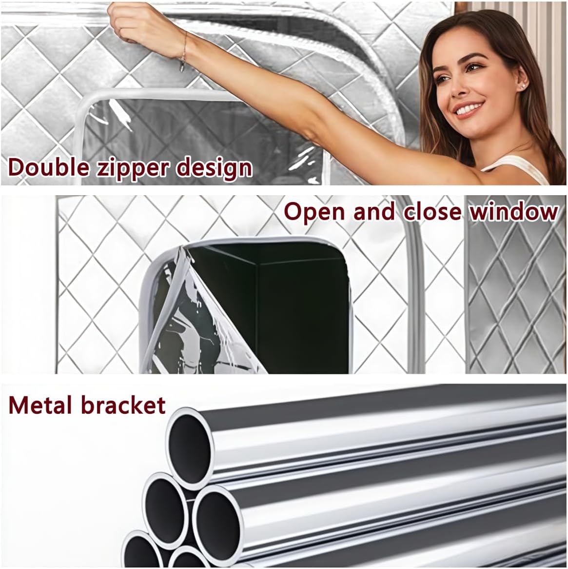 Portable Sauna, Easy Installation, 70-inch Sauna Tent, Metal Stand, for Indoor or Outdoor Use (Gray, Without Tools)