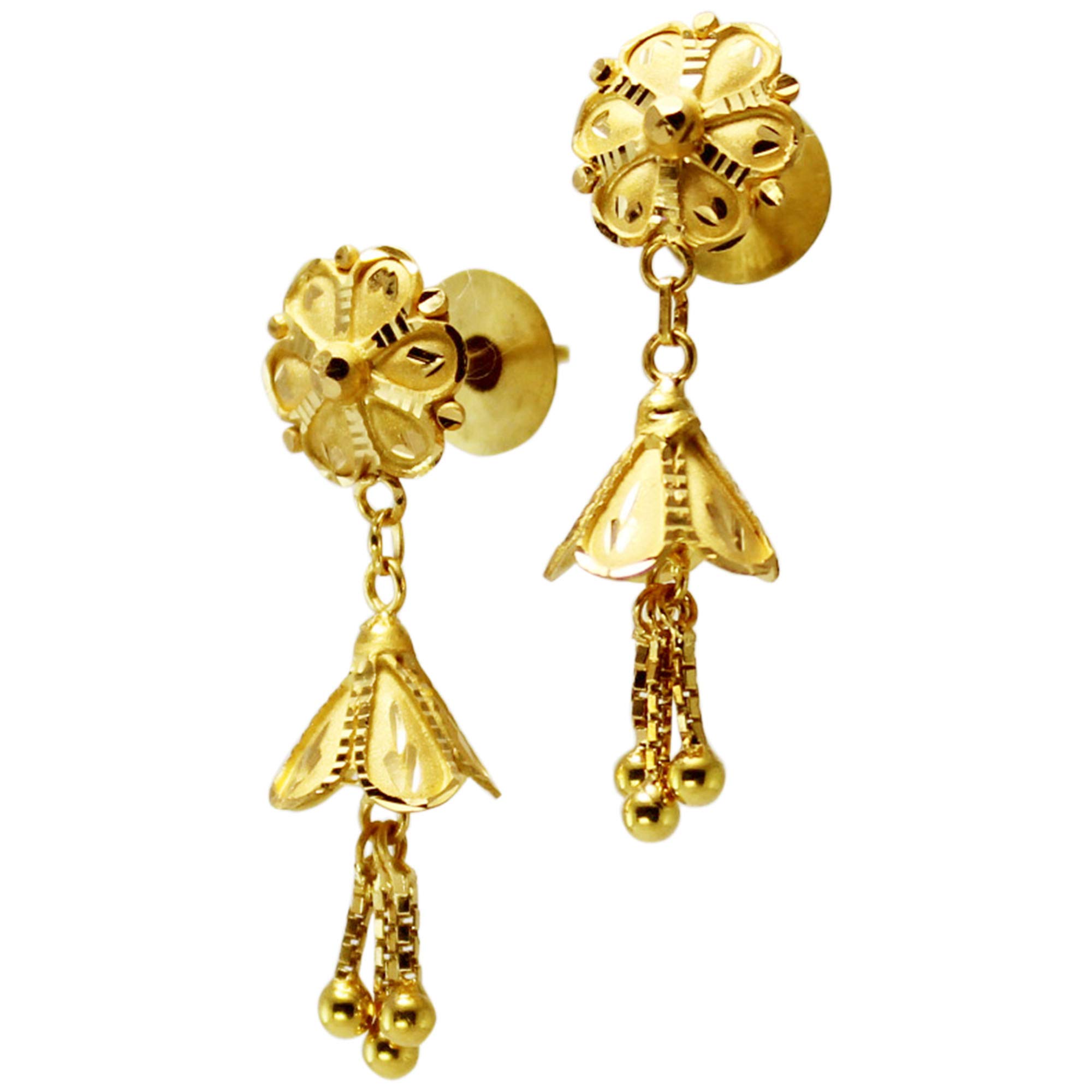 Jj Jewellers 22k 916 Yellow Gold Stud Earrings For Women