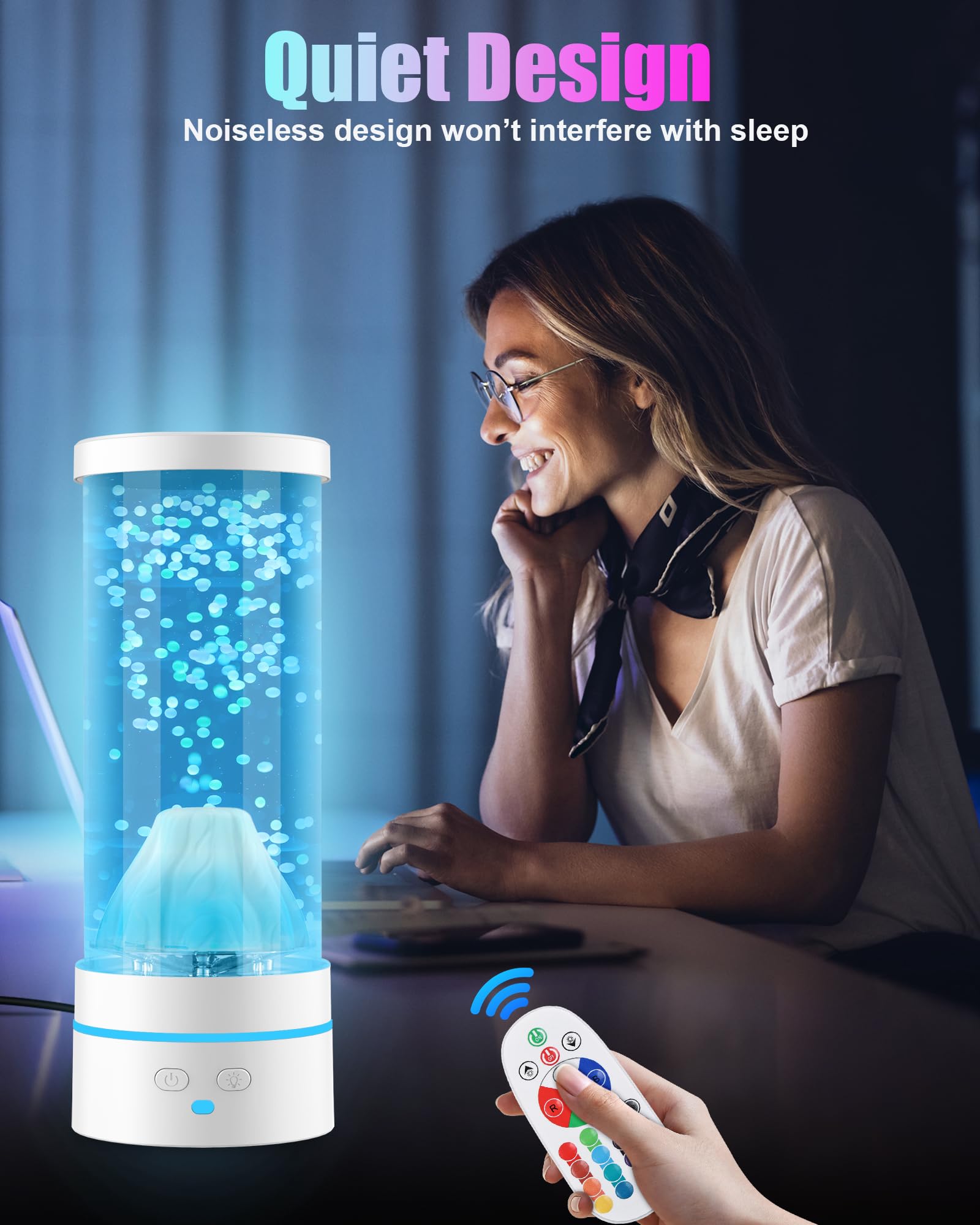 DoXtreme Lampada Montagna Innevata LED 29x10.5cm con Effetto Cascata, 17 Colori + 4 Modalità, Telecomando RF 15m - Lampada Atmosfera Neve per Camera, Ufficio, Regalo Bambini e Natale