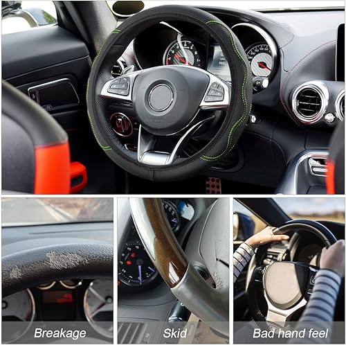 Miniatura 3 de Moly Magnolia Funda universal para volante de automóvil, funda antideslizante universal de 15 pulgadas, funda protectora de mango suave de