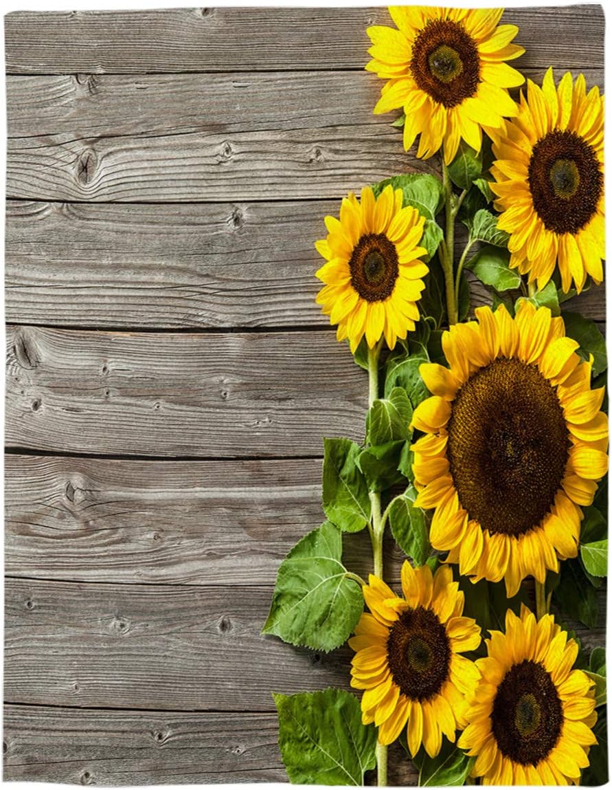 Fleece Blanket and Microfiber Soft Bed Throws Blanket 49×79inch Sunflower for Sofa Couch Decorative All Season Warm Living Room/Bedroom Lightweight Blankets
