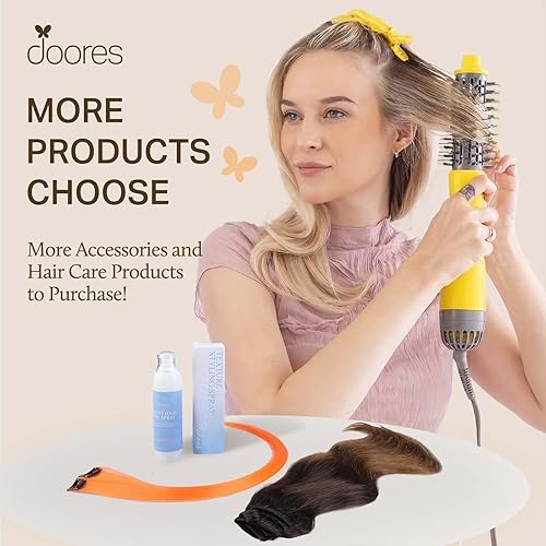 Miniatura 7 de DOORES Extensiones de cabello humano real con clip, sin costuras, color marrón oscuro, 18 pulgadas, 7 unidades, 4.33 oz, extensiones de cabello liso