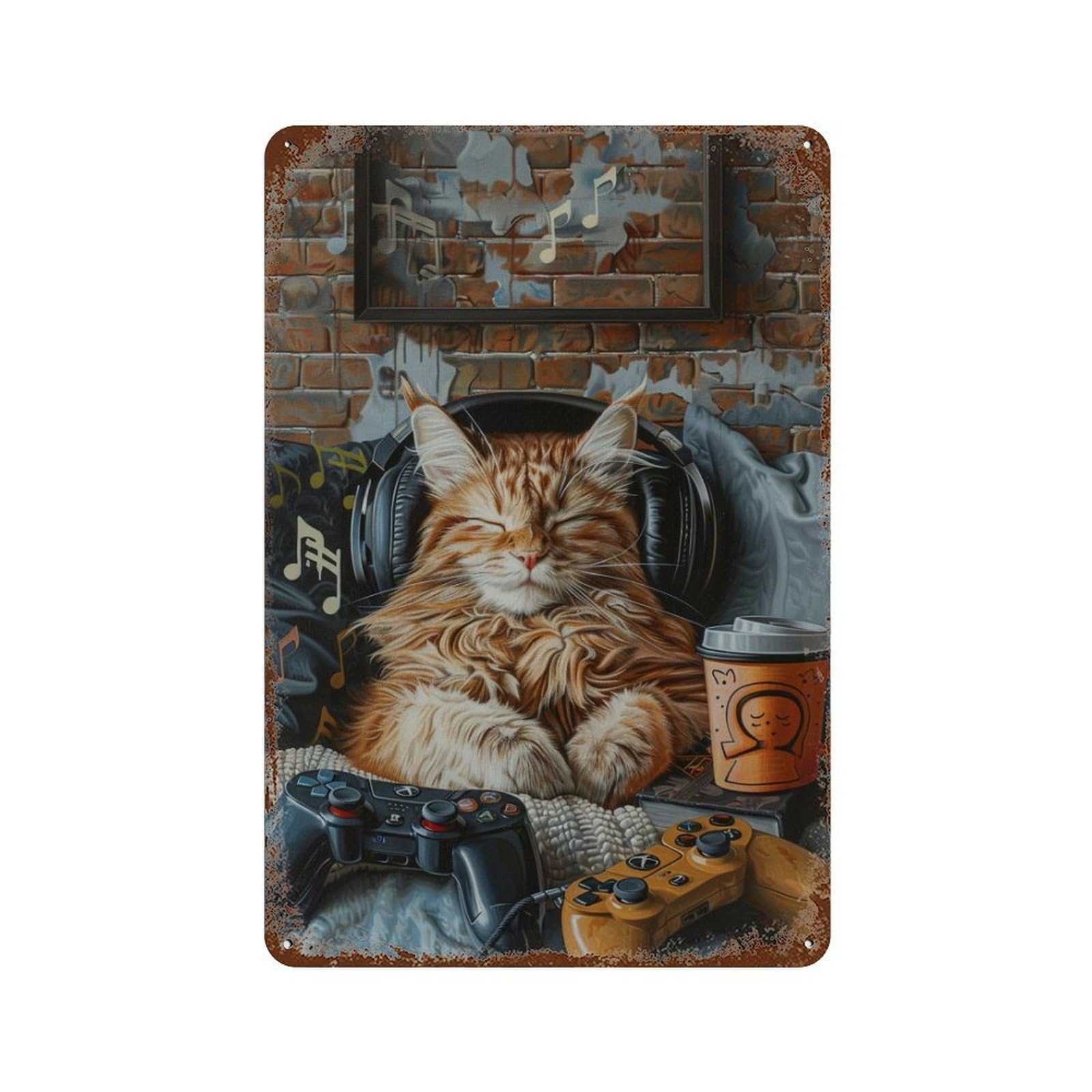 HDURYEYRYY Retro Leisure Tabby 04 Wall Retro Iron Vintage Art Metal Tin Sign Poster Modern Home Cofffee Club Art Bar Shop Decor Style 30x20cm