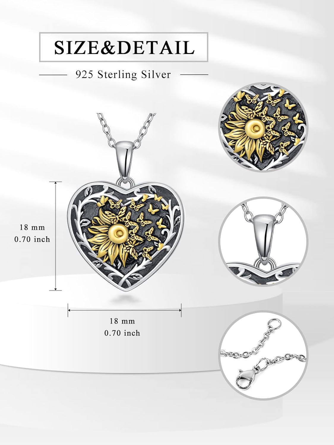 Dorunmo Urn Necklaces for Ashes 925 Sterling Silver Ashes Necklace Urns for Human Memorial Cremation Jewelry - Image 3