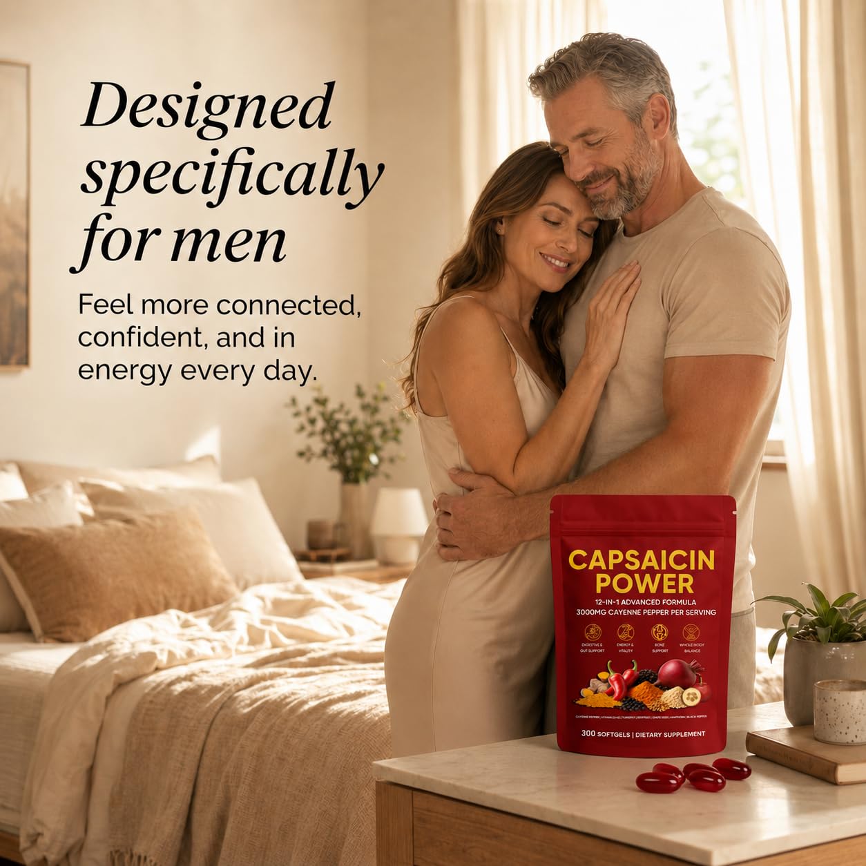 Capsaicin Power - Cayenne Pepper Capsules Supplement, Supports Leg Vein, Circulation & Daily Energy, with Vitamin D3+K2, Beetroot, Grape Seed and Other Extracts, 300 Capsules (1) — Amazon image 3