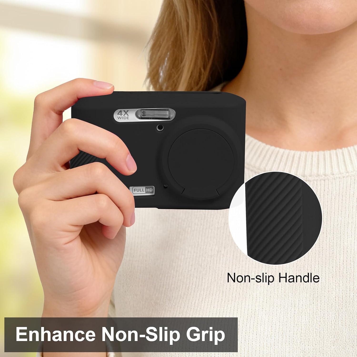 Case With Removable Lens Cover for Kodak PIXPRO FZ45 Camera(Black) image 5