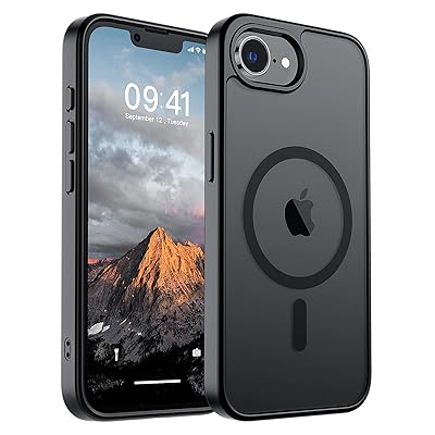 SUPFINE Magnetic for iPhone 17 Case (Compatible with MagSafe)(Military Grade Drop Protection) Translucent Matte Shockproof with Anti-Fingerprint Phone Cover 2025,Black