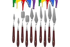 Comprehensive 10-Piece Stainless Steel Painting Knife Set for Acrylic Mastery